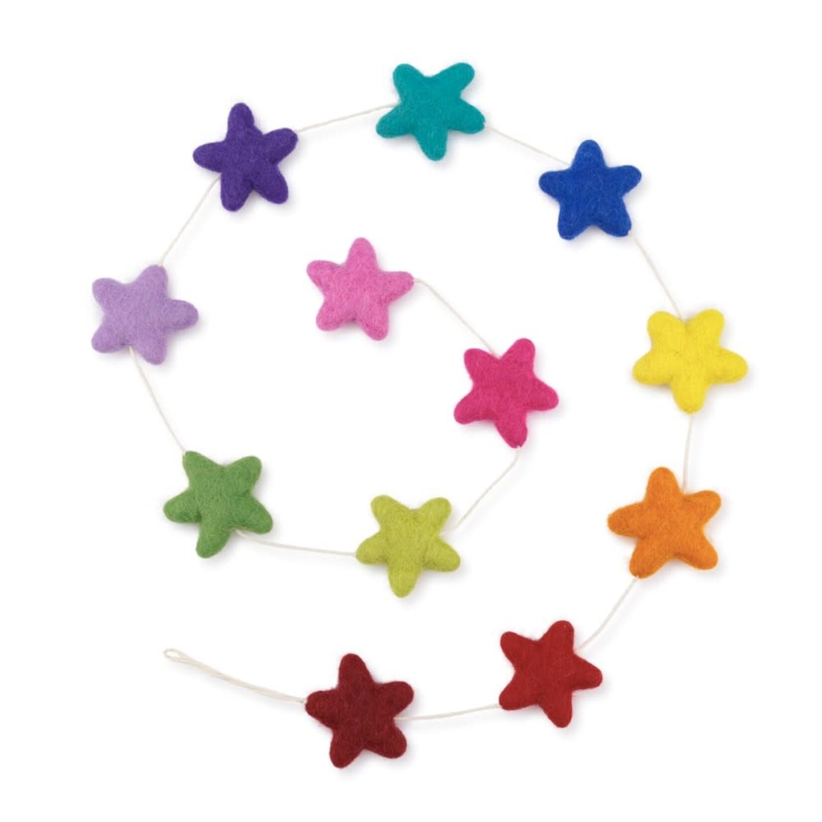 Fairmade Fairtrade Sjaal met Verhaal 120 cm Viltslinger Ster Multicolor