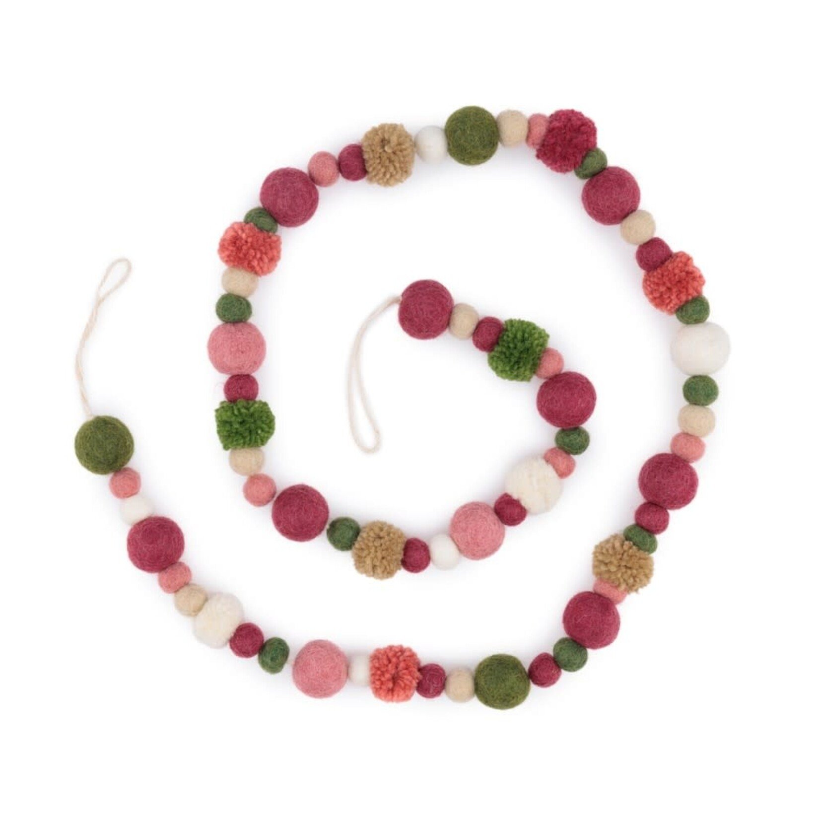Fairmade Fairtrade Sjaal met Verhaal 120 cm Viltslinger Viltballetjes Pompoms Mistletoe Dreams
