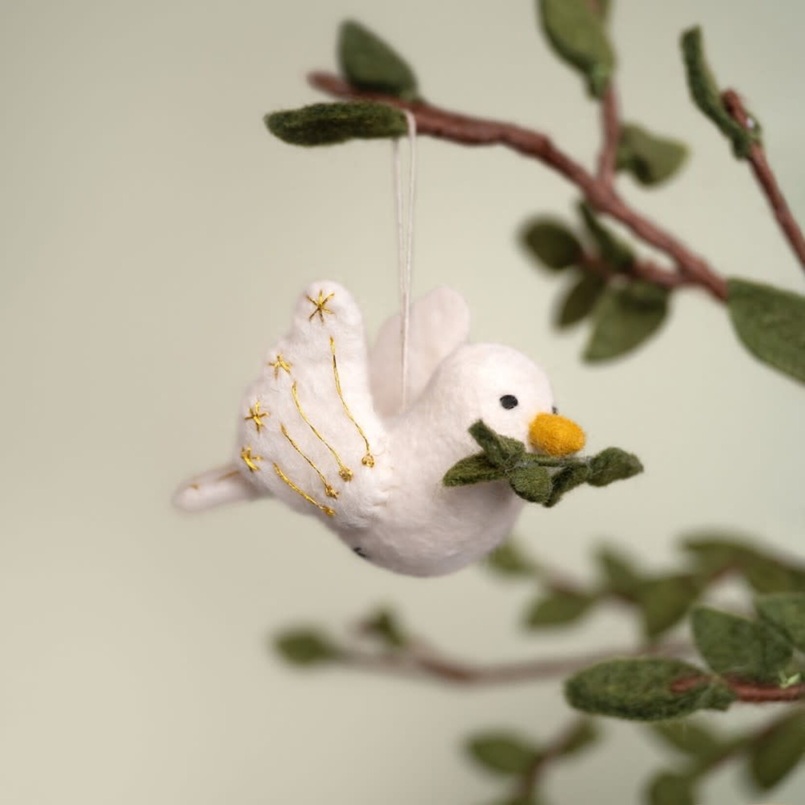 Fairmade Fairtrade voor Sjaal met Verhaal Sjaal met Verhaal 12 cm Vredesduif goud met olijftakje