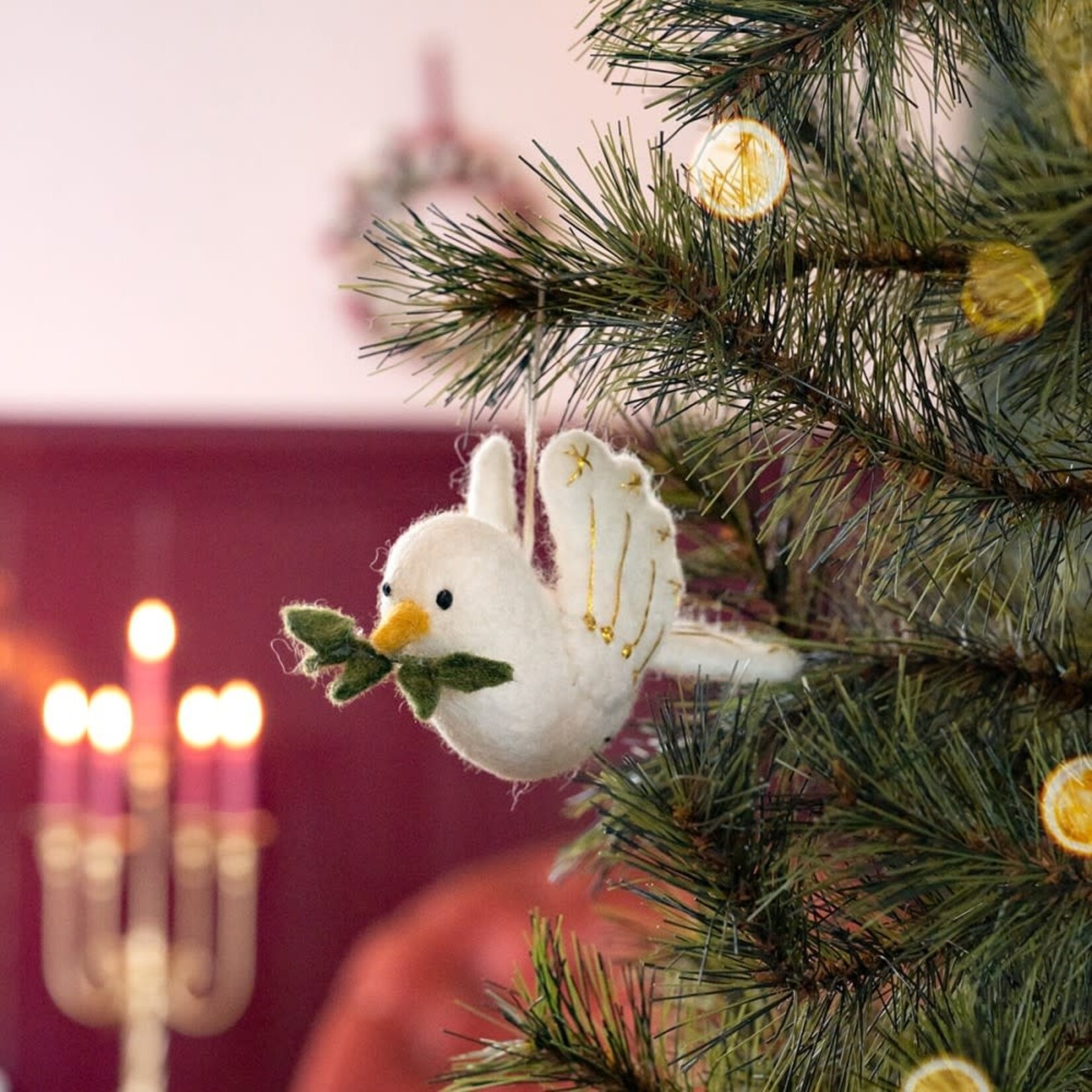 Fairmade Fairtrade voor Sjaal met Verhaal Sjaal met Verhaal 12 cm Vredesduif goud met olijftakje