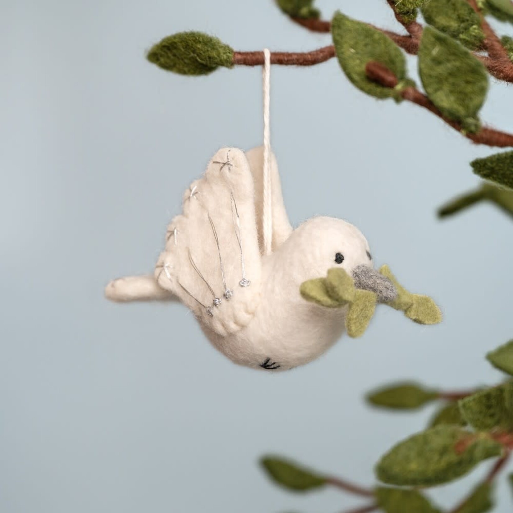 Fairmade Fairtrade Sjaal met Verhaal 12 cm Vredesduif Zilver met olijftakje
