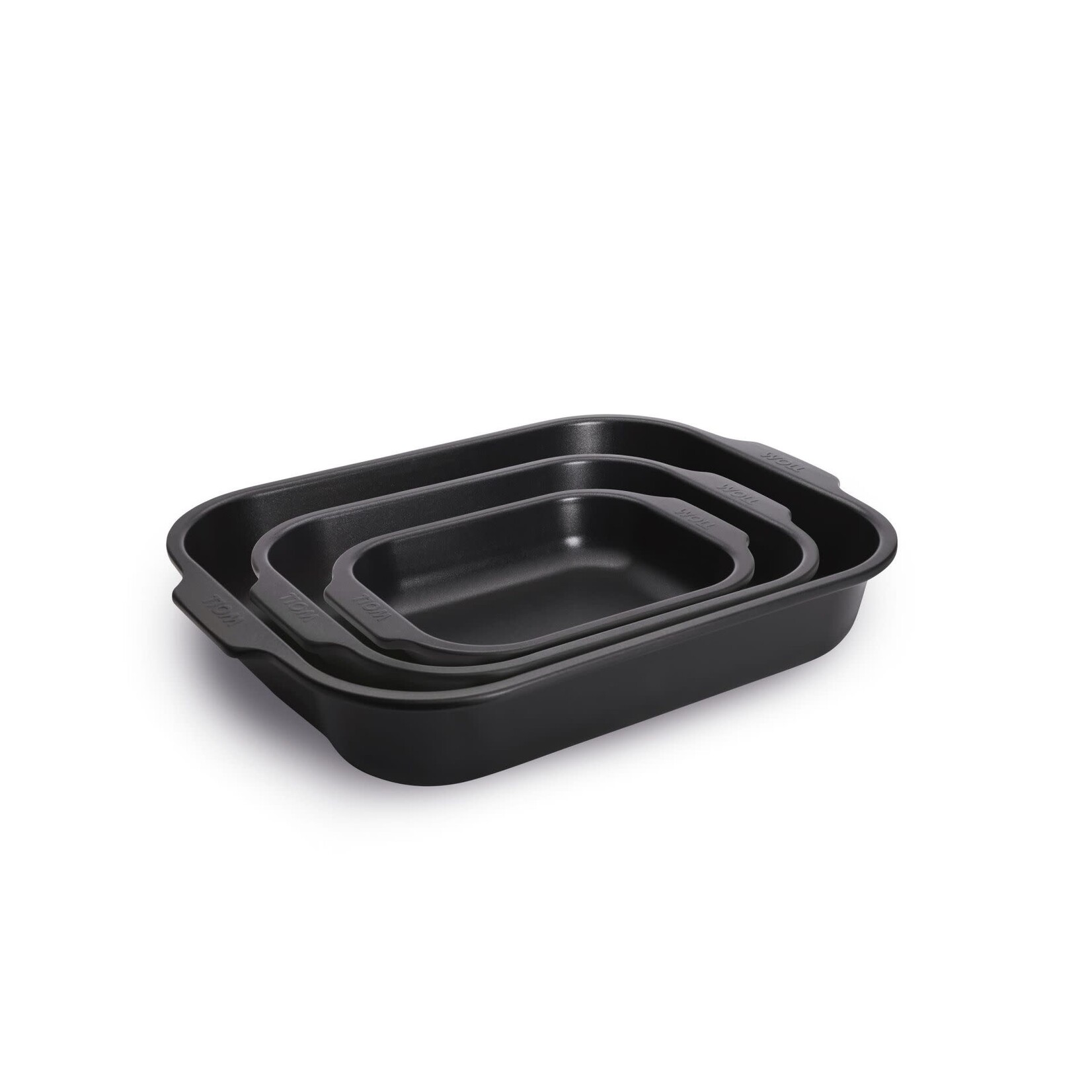 Woll Woll set-3 pfasvrije braadsledes Woll Roast it 3 pfasvrije anti aanbak ovenschalen Woll wbset004