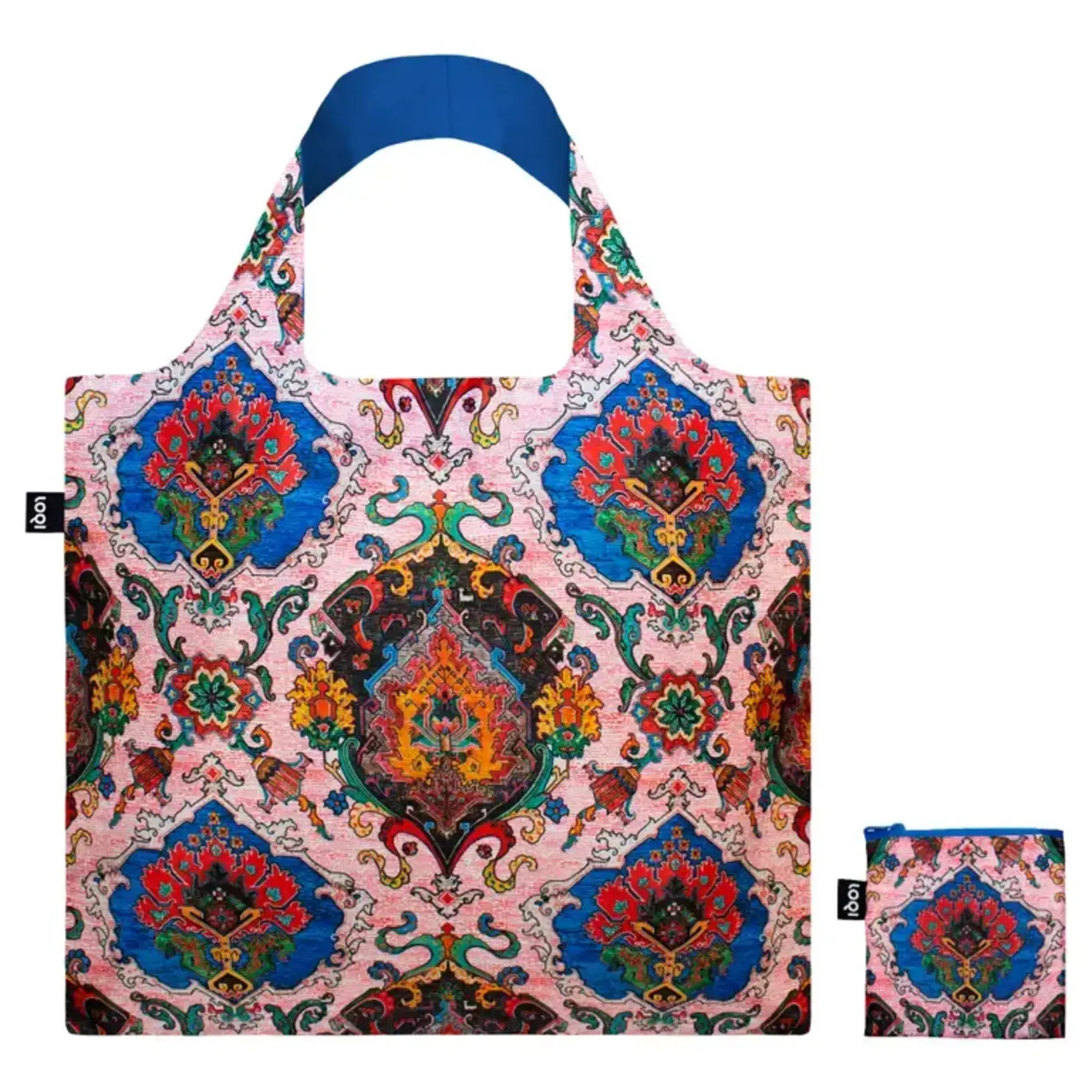 Loqi opvouwbaar tasje Loqi Bag Large Tapestry Tea Rose gerecycled Loqi artist Collection LQdatt