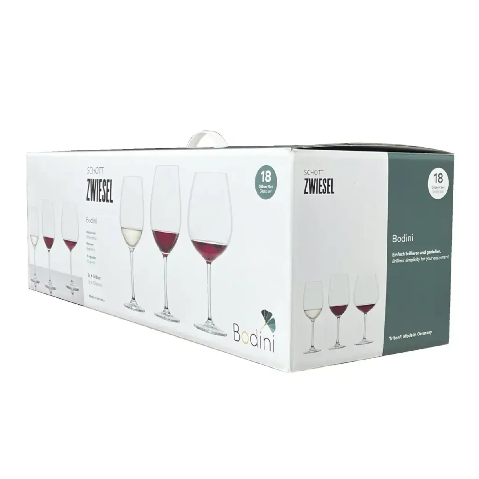 Zwiesel Collection Glas 18 delig set-6 wit-rood of water-bourgogne glazen Bodini Schott Zwiesel Bodini 3x6 glazen Zwiesel 123330