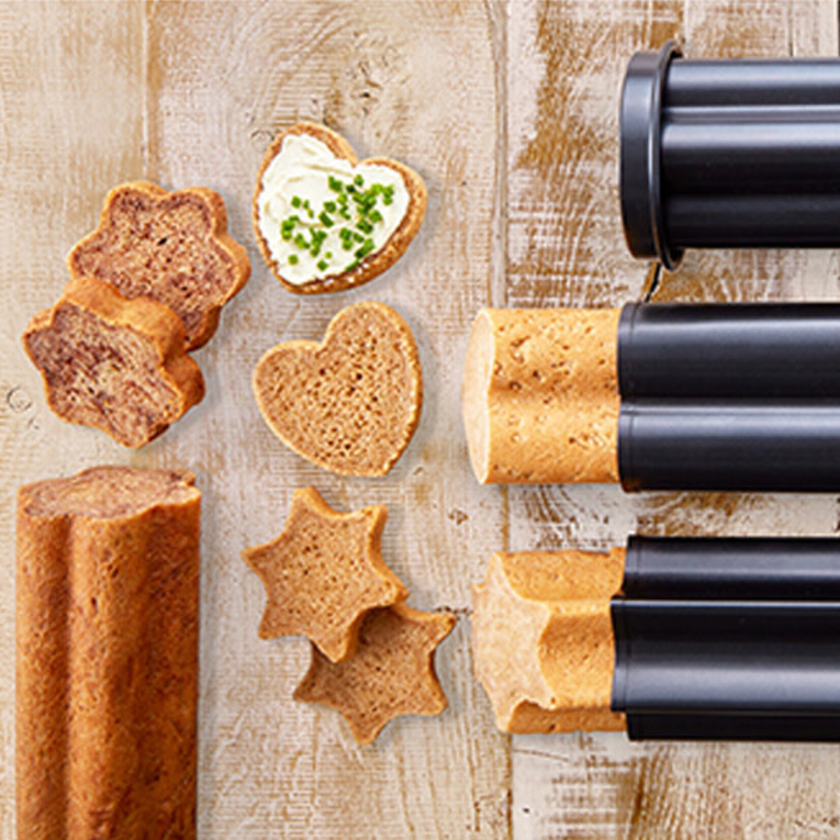 Birkmann 9x22 cm hart broodvorm Birkmann buisvormig hartjes broodvorm Bread Buddies party B331457