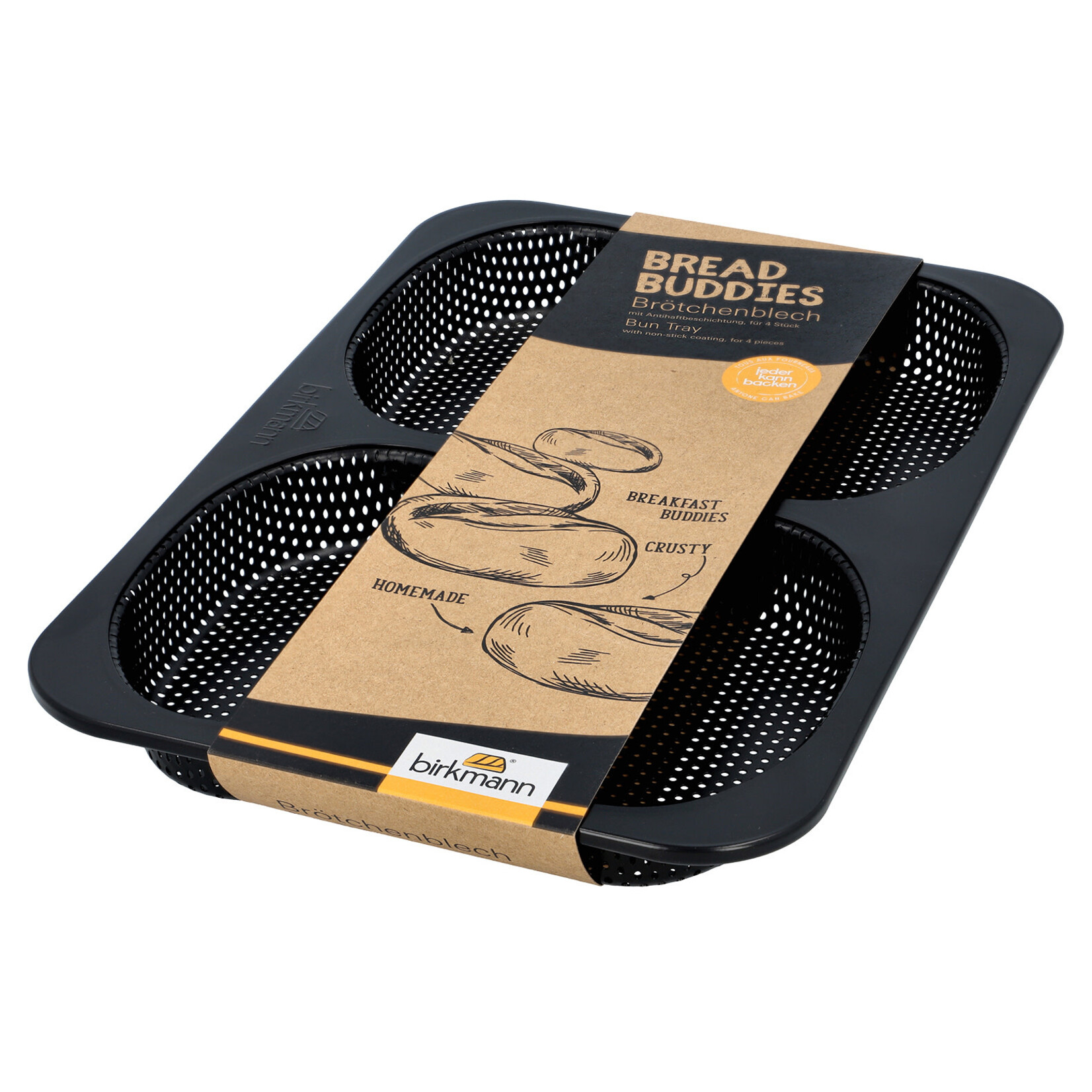 Birkmann Geperforeerde 4 kleine broodjes broodvorm Birkmann voor 4 broodjes Bread Buddies B331471