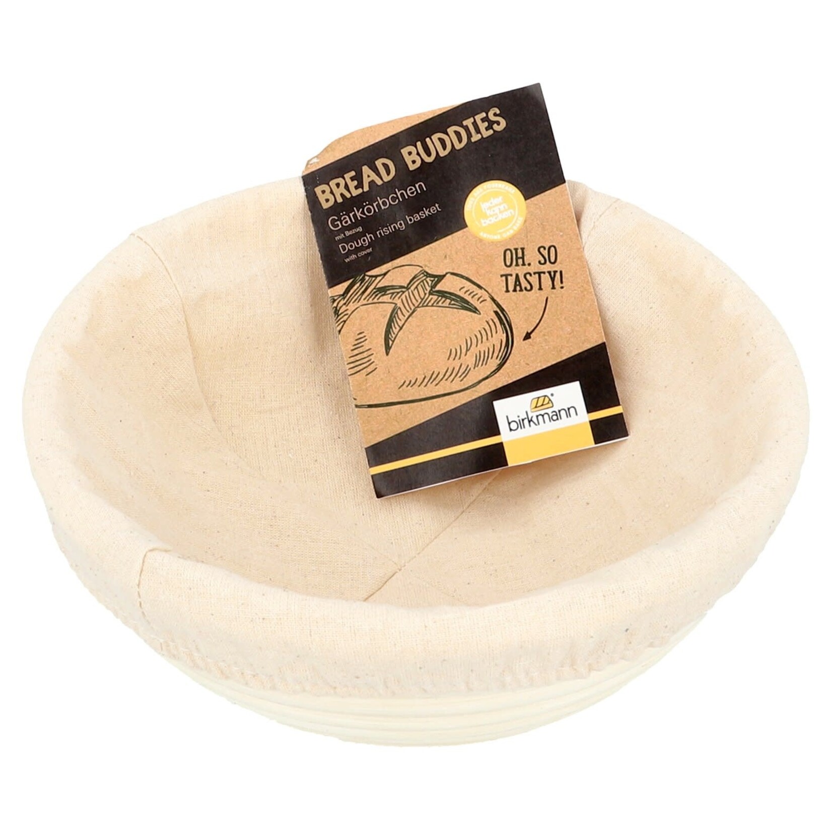 Birkmann Ø 205x90 mm ronde rijsmand met katoenen hoes Birkmann rijsmand rond  Bread Buddies B331303