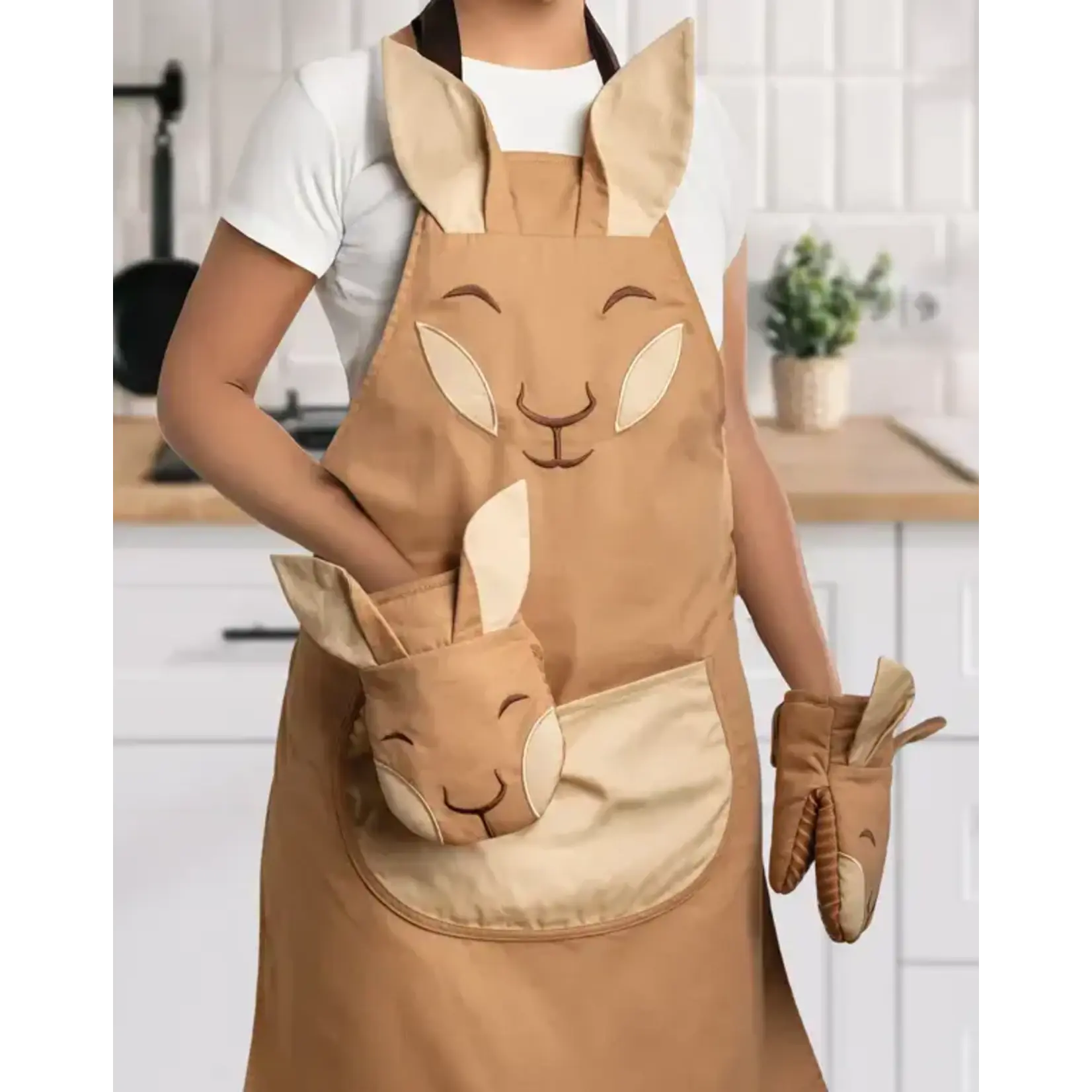 Diverse Merken Kangoeroe Keukenschort met 2 ovenwanten Ototo Aproo keukenschort en 2 wanten OT1707