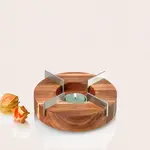 AdHoc Design AdHoc theelicht rechaud Ø 160 mm AdHoc Tuto acacia hout met rvs Ad Hoc tk51