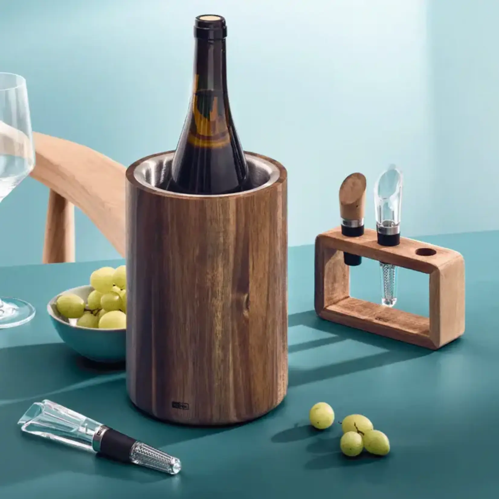 AdHoc Design AdHoc wijn genieter set Vine 4 delige set houder met wijnbeluchter stop en wijnschenker AdHoc VA13