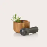 AdHoc Design AdHoc Ø 9 cm vijzel AdHoc Taru small Ø 9cm houten met granieten vijzel AdHoc MO40