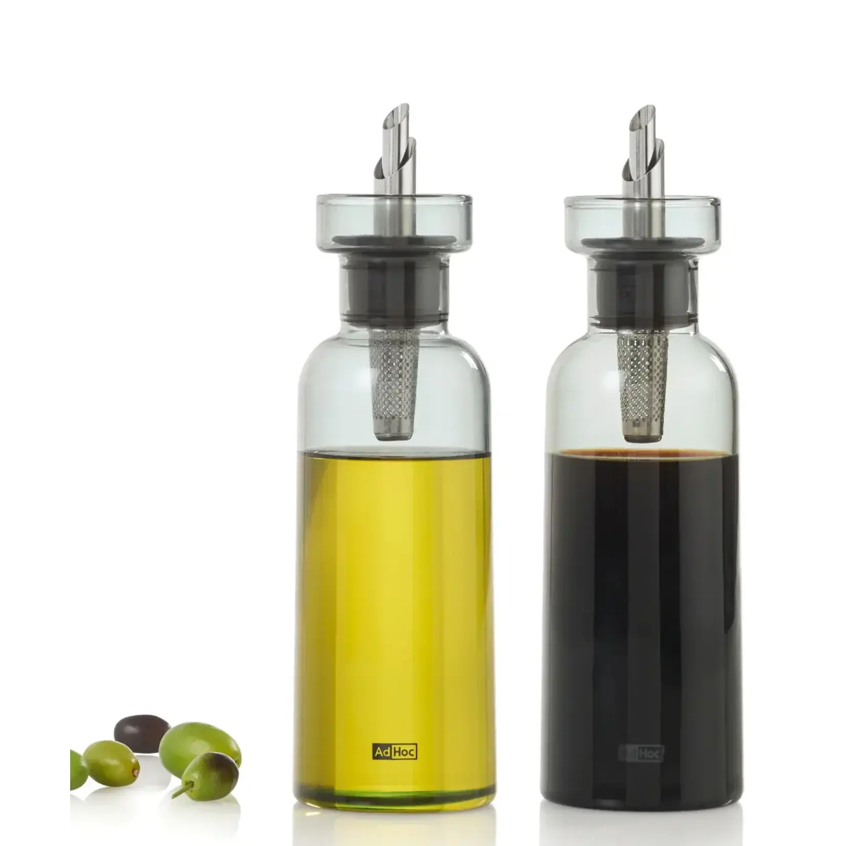 AdHoc AdHoc set-2 300 ml preciseFlow olie fles AdHoc AromaPour 300 ml set-2 grijs glas + rvs Ad Hoc BZ77