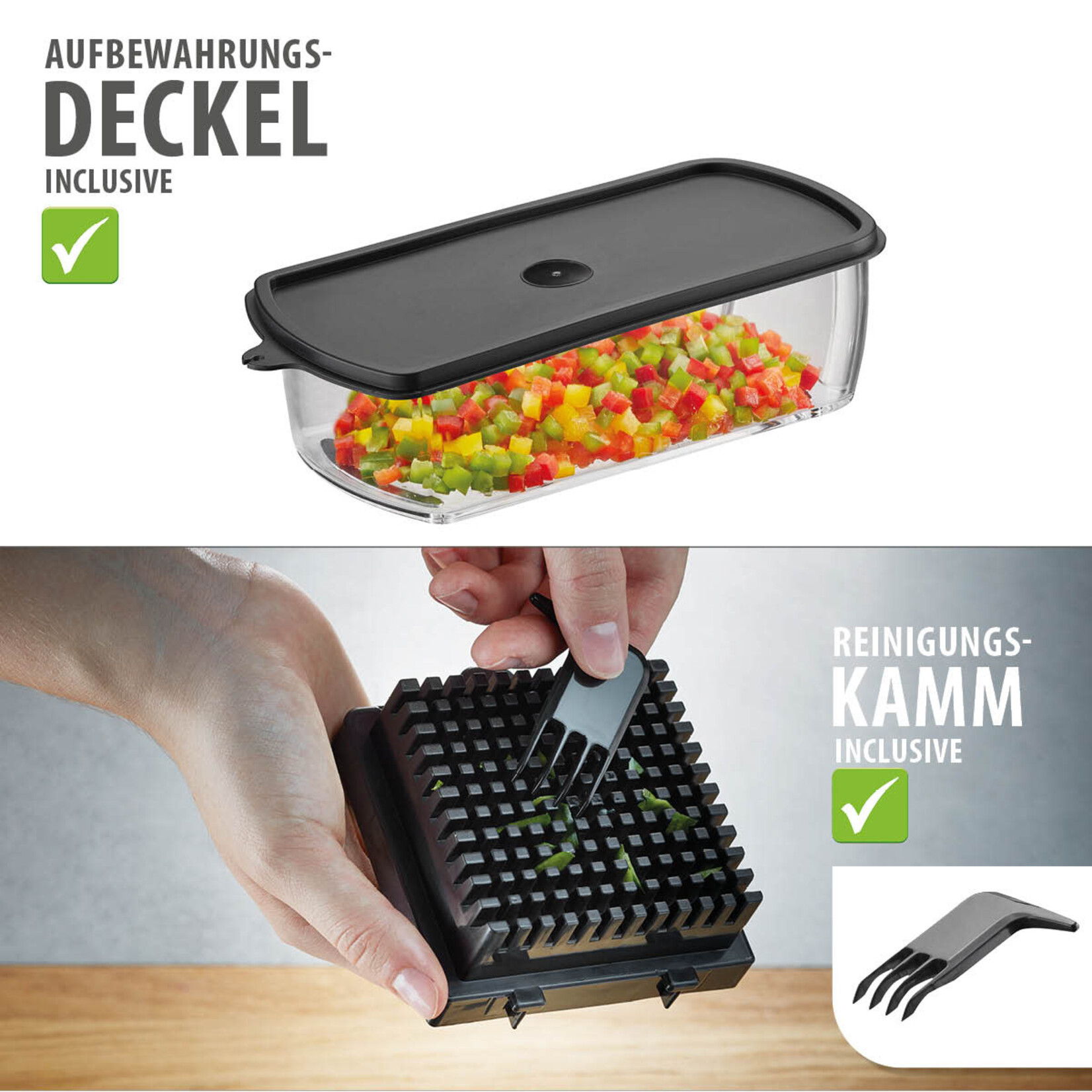 Gefu 7 x 7 mm en 13 x 13 mm snijder voor staafjes of blokjes Gefu Treppo Gefu 89471