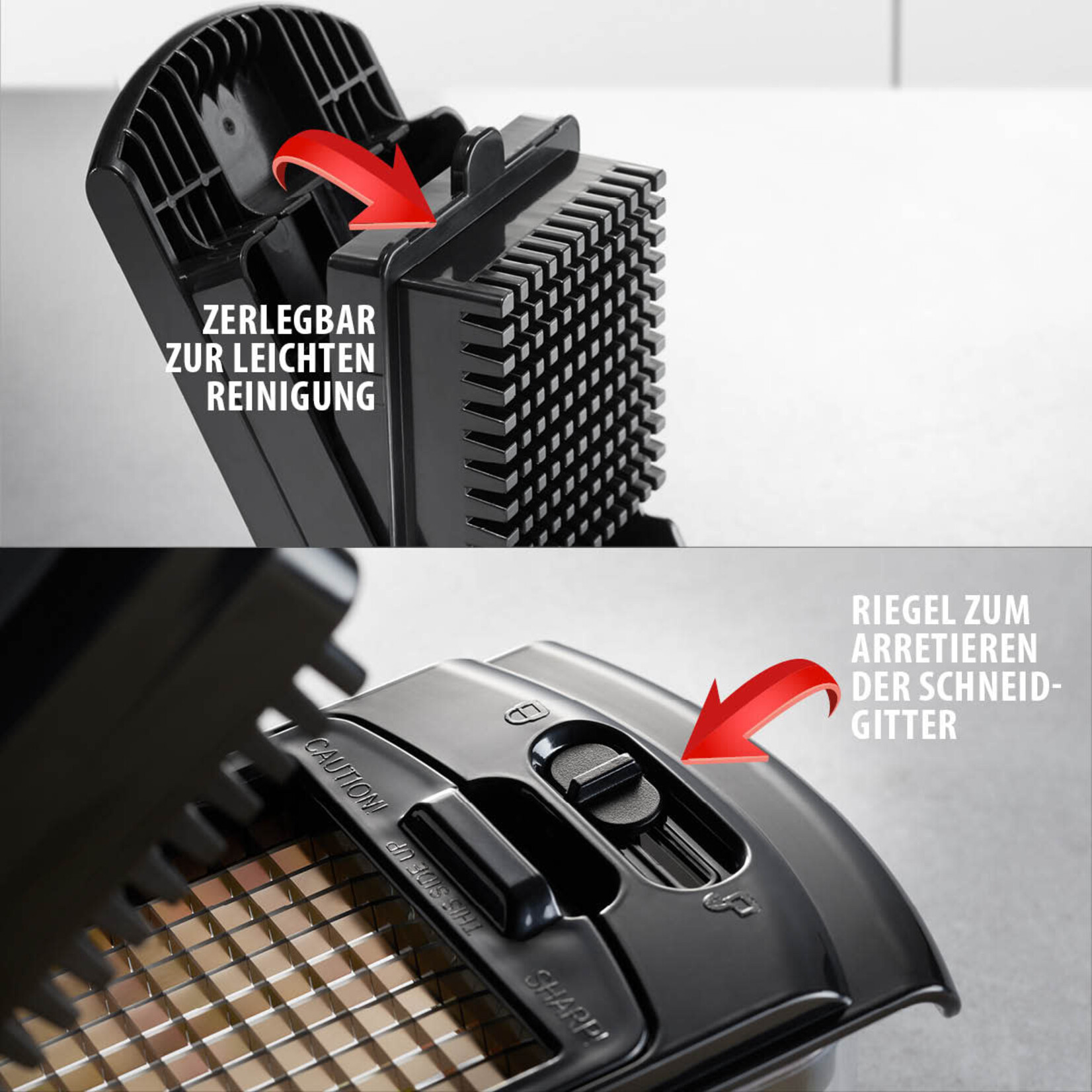 Gefu 7 x 7 mm en 13 x 13 mm snijder voor staafjes of blokjes Gefu Treppo Gefu 89471