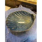 Gresnovo, handgemaakt keihard stoneware uit Portugal Schelp bowl 23x21x8 cm Gresnovo Marea schelp schaal Bleu Abysse mac231aby