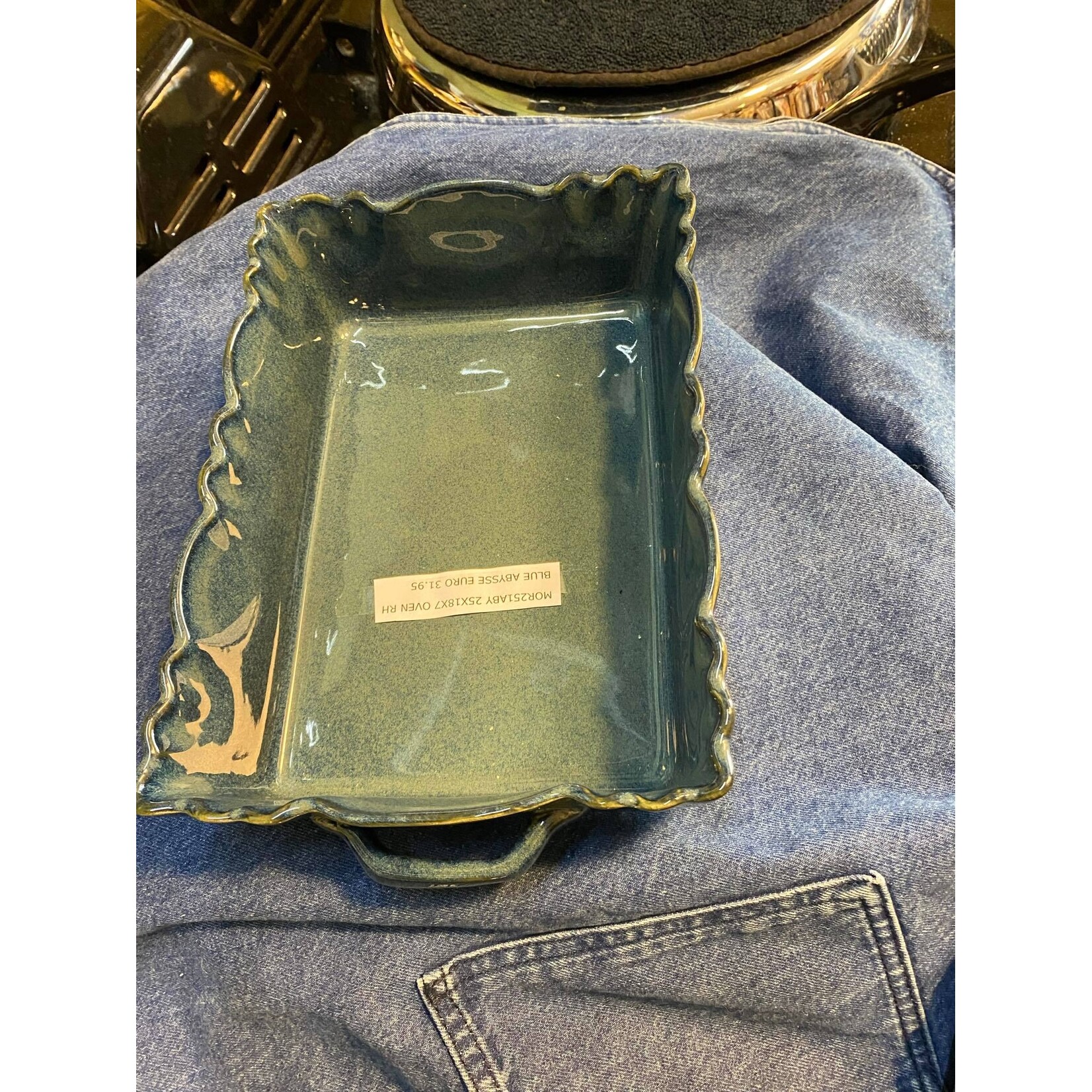 Gresnovo, handgemaakt keihard stoneware uit Portugal Ovenschaal rechthoek 25x18x7 cm Gresnovo Moove ovenschaal Blue Abysse mor251aby