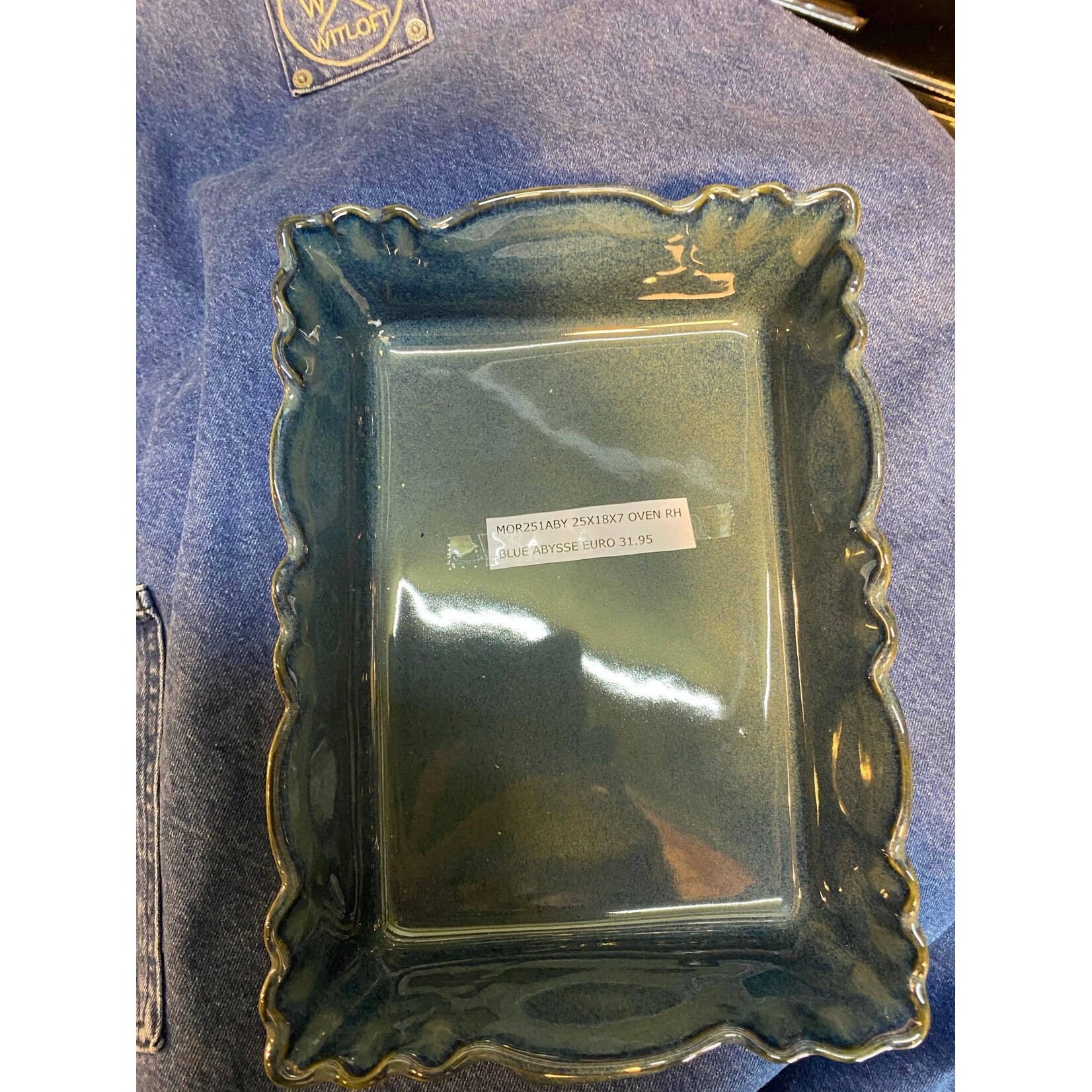 Gresnovo, handgemaakt keihard stoneware uit Portugal Ovenschaal rechthoek 25x18x7 cm Gresnovo Moove ovenschaal Blue Abysse mor251aby