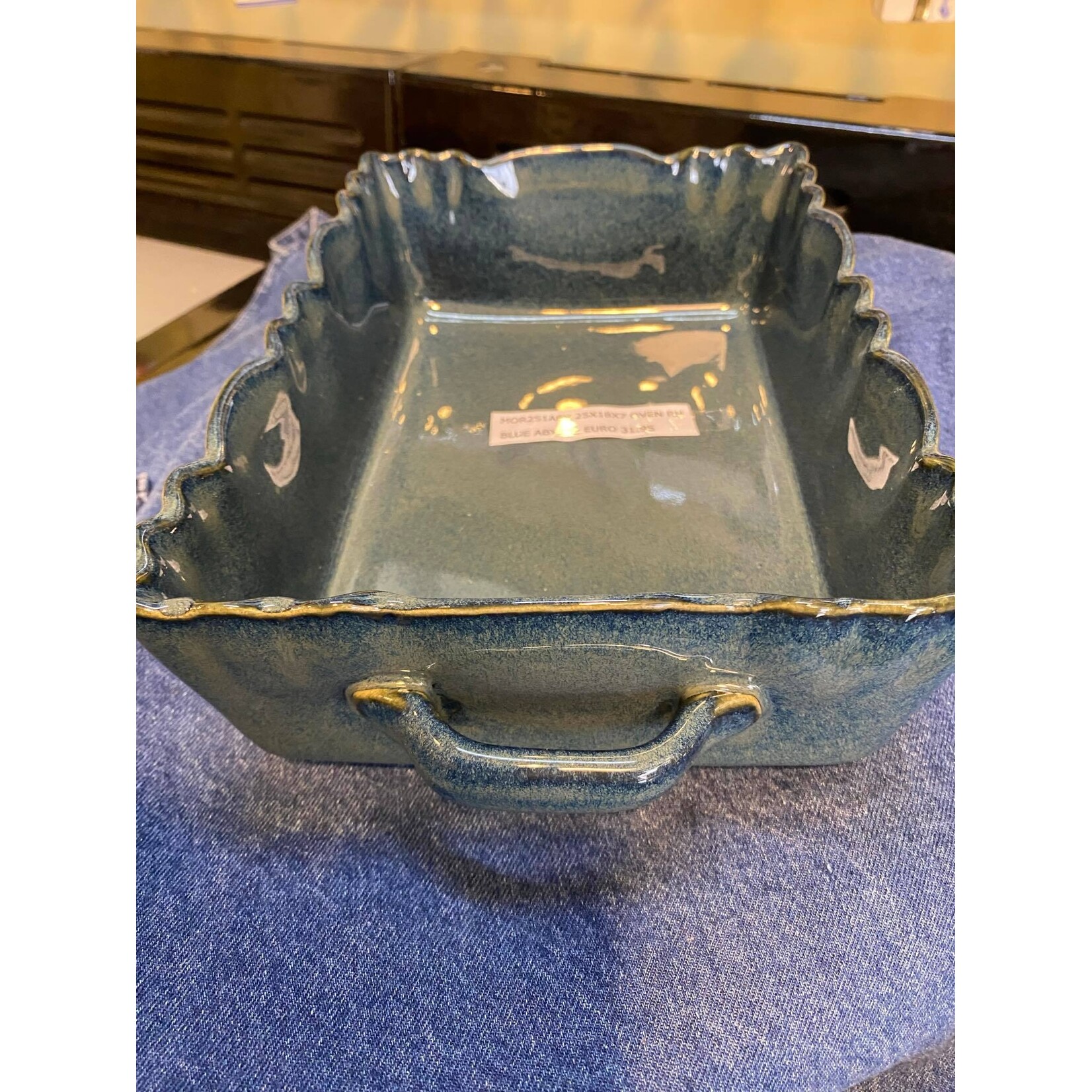 Gresnovo, handgemaakt keihard stoneware uit Portugal Ovenschaal rechthoek 25x18x7 cm Gresnovo Moove ovenschaal Blue Abysse mor251aby