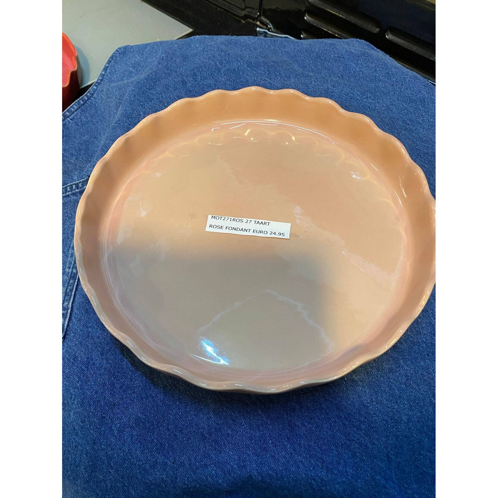 Gresnovo, handgemaakt keihard stoneware uit Portugal quiche vorm schaal 270x45 mm cm Gresnovo Moove taart quiche schaal Rose Fondant Mot271ros