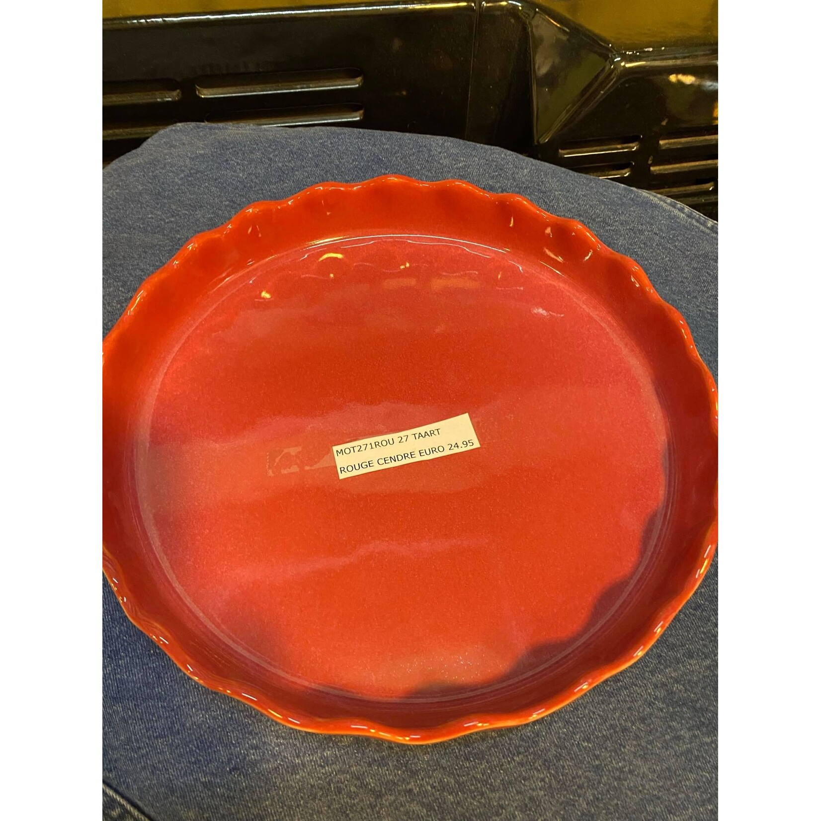 Gresnovo, handgemaakt keihard stoneware uit Portugal quiche vorm schaal 270x45 mm cm Gresnovo Moove taart quiche schaal Rouge Cendré mot271rou