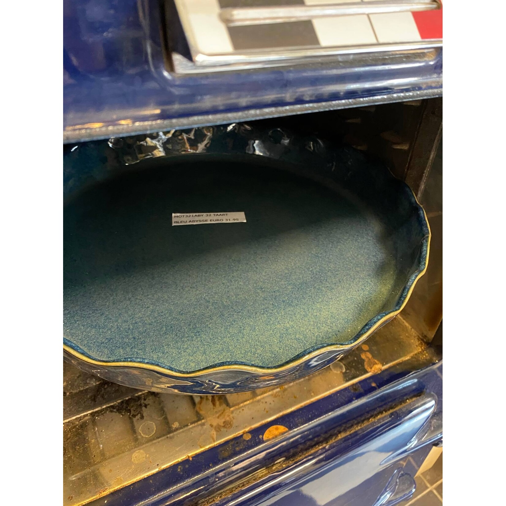 Gresnovo, handgemaakt keihard stoneware uit Portugal quiche vorm schaal 320x45 mm cm Gresnovo Moove taart quiche schaal Bleu Abysse mot321aby