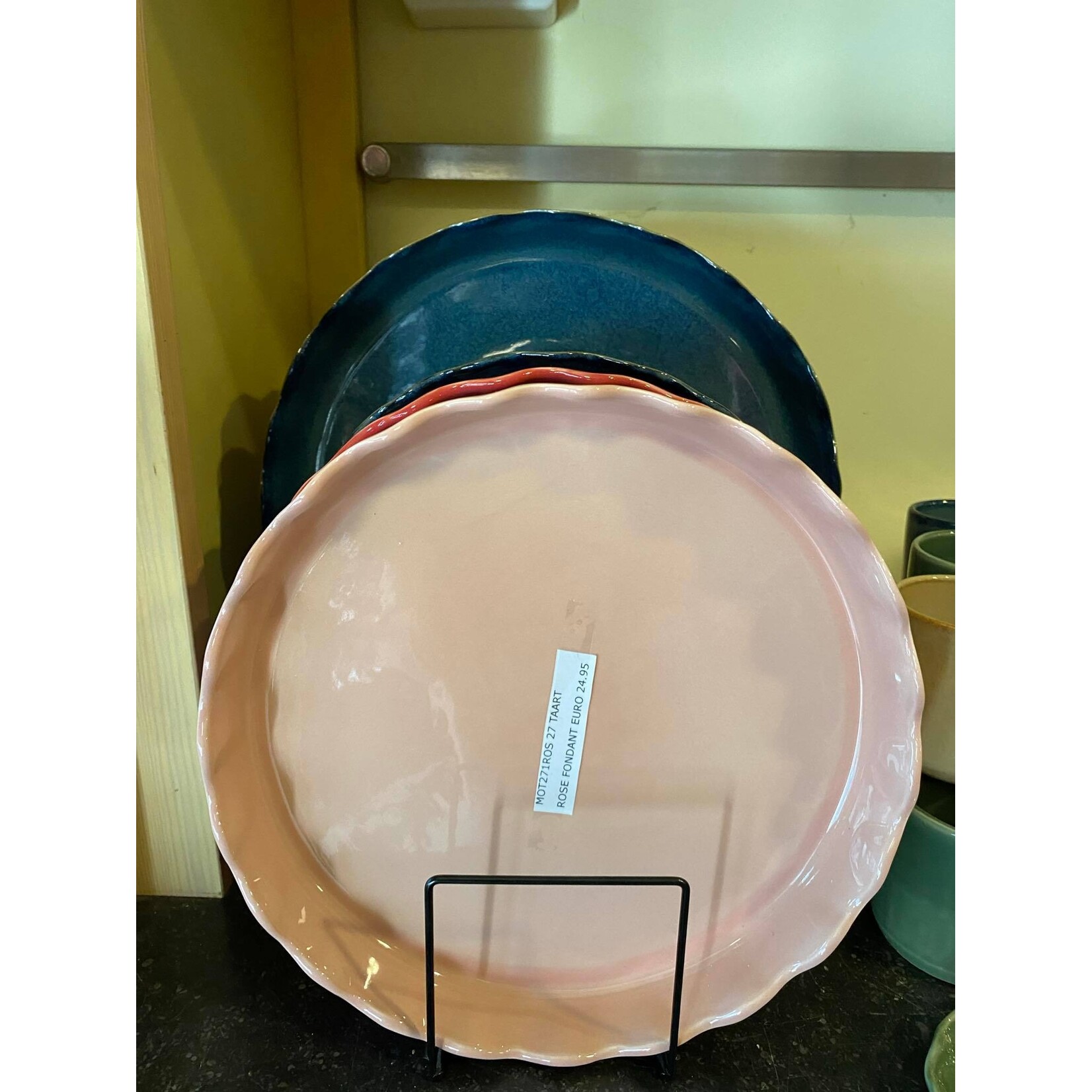 Gresnovo, handgemaakt keihard stoneware uit Portugal quiche vorm schaal 320x45 mm Gresnovo Moove taart quiche schaal Rose Fondant Mot321ros