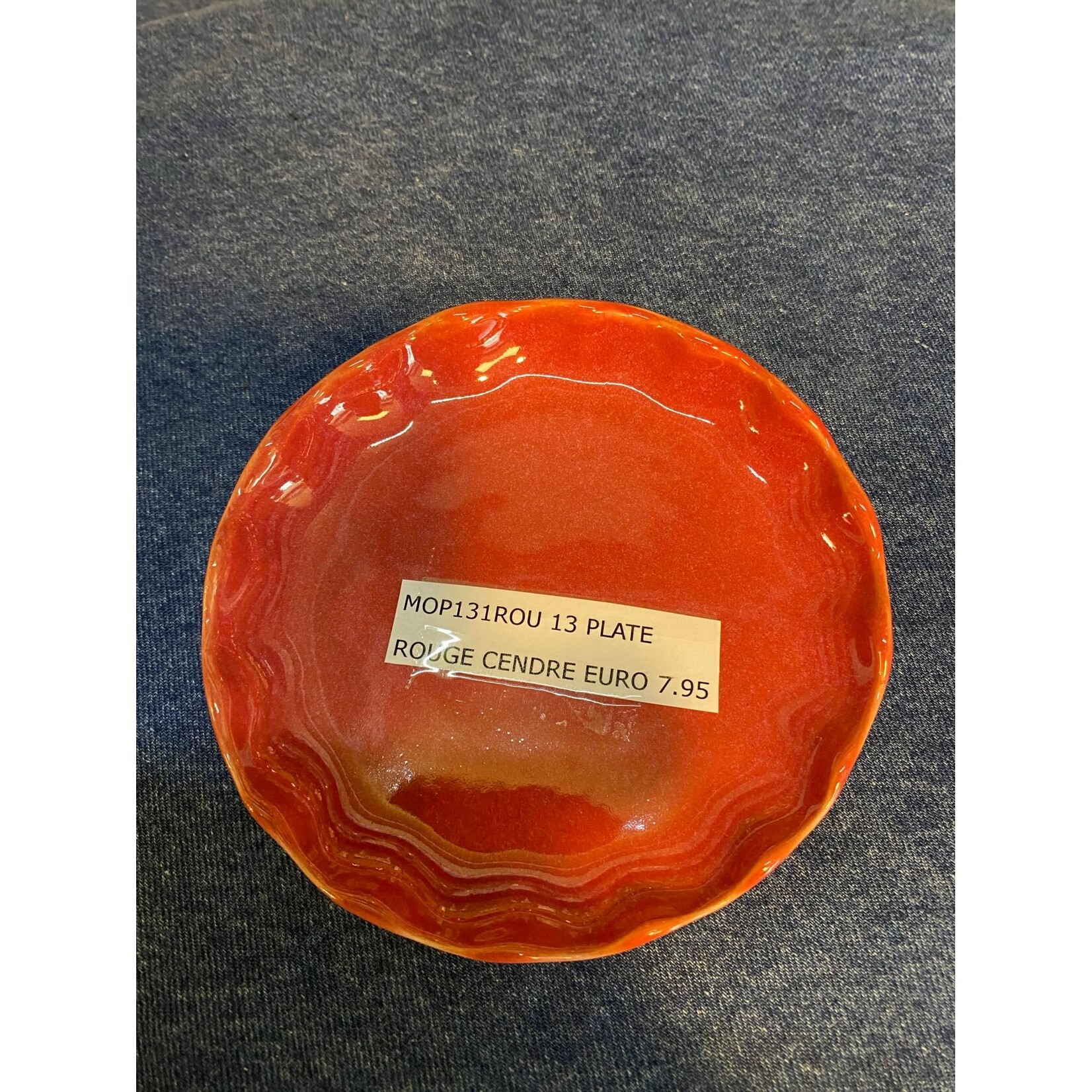 Gresnovo, handgemaakt keihard stoneware uit Portugal Plate bord 130 x 35 mm Gresnovo Moove bord 13 cm Rouge Cendré mop131rou