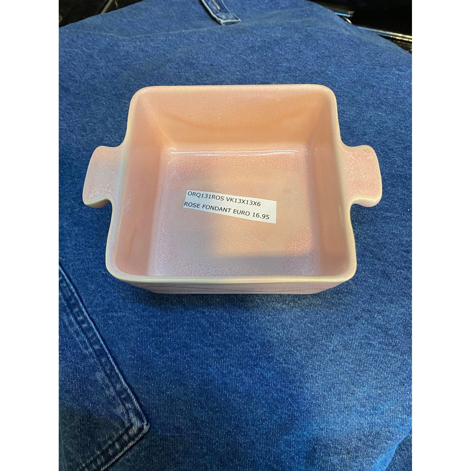 Gresnovo, handgemaakt keihard stoneware uit Portugal Ovenschaal vierkant 13x13x6 cm Gresnovo ovenschaal Rose Fondant Gresnovo orq131ros