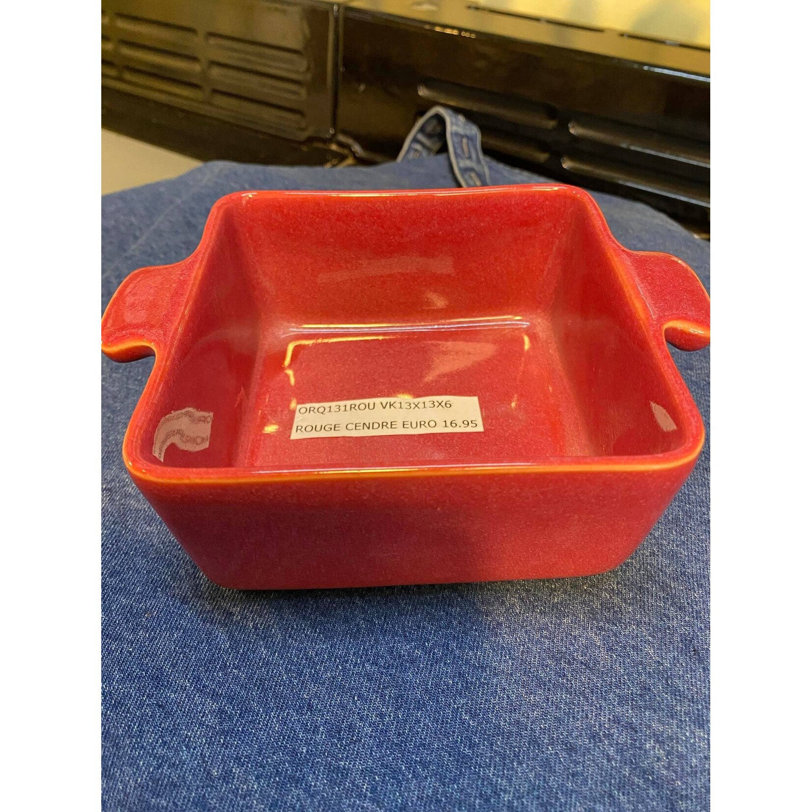Gresnovo, handgemaakt keihard stoneware uit Portugal Ovenschaal vierkant 13x13x6 cm Gresnovo ovenschaal Rouge Cendré Gresnovo orq131rou