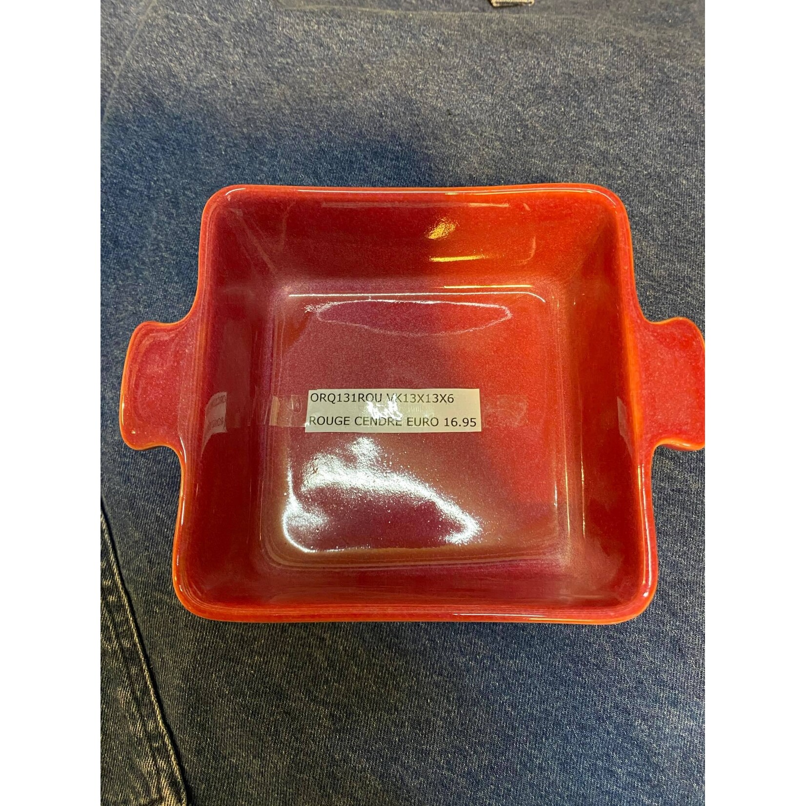 Gresnovo, handgemaakt keihard stoneware uit Portugal Ovenschaal vierkant 13x13x6 cm Gresnovo ovenschaal Rouge Cendré Gresnovo orq131rou