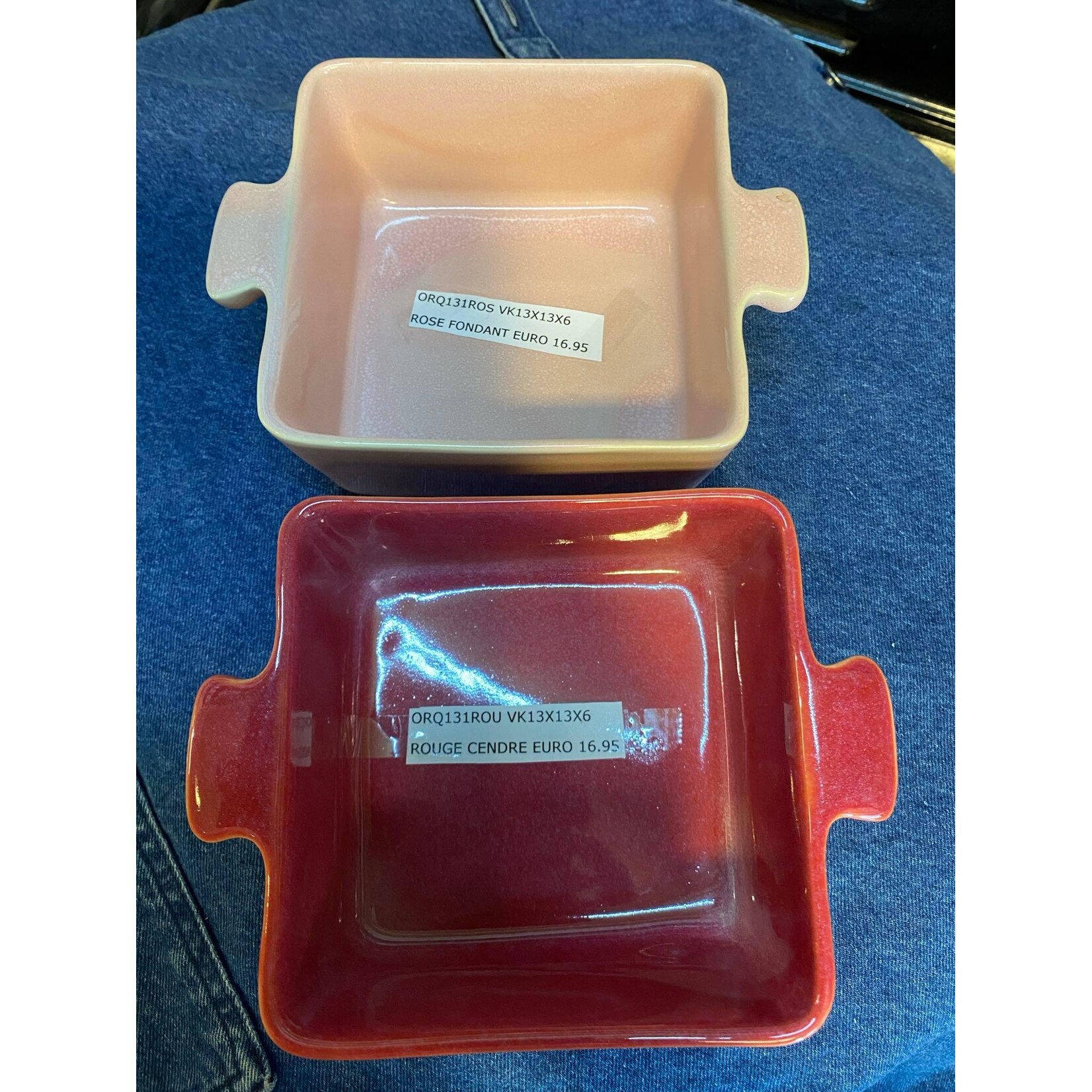 Gresnovo, handgemaakt keihard stoneware uit Portugal Ovenschaal vierkant 13x13x6 cm Gresnovo ovenschaal Rouge Cendré Gresnovo orq131rou