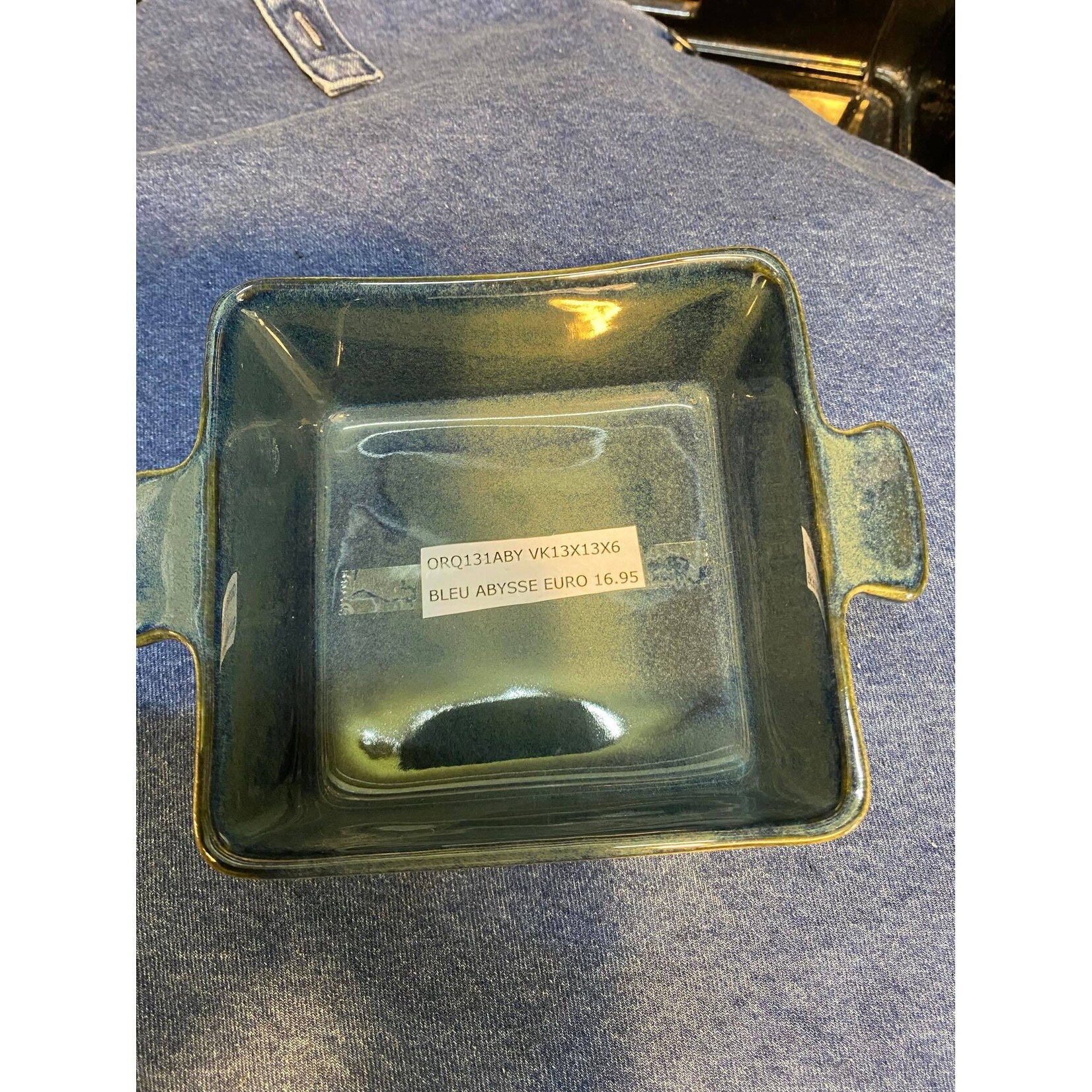 Gresnovo, handgemaakt keihard stoneware uit Portugal Ovenschaal vierkant 13x13x6 cm Gresnovo ovenschaal Bleu Abysse Gresnovo orq131aby