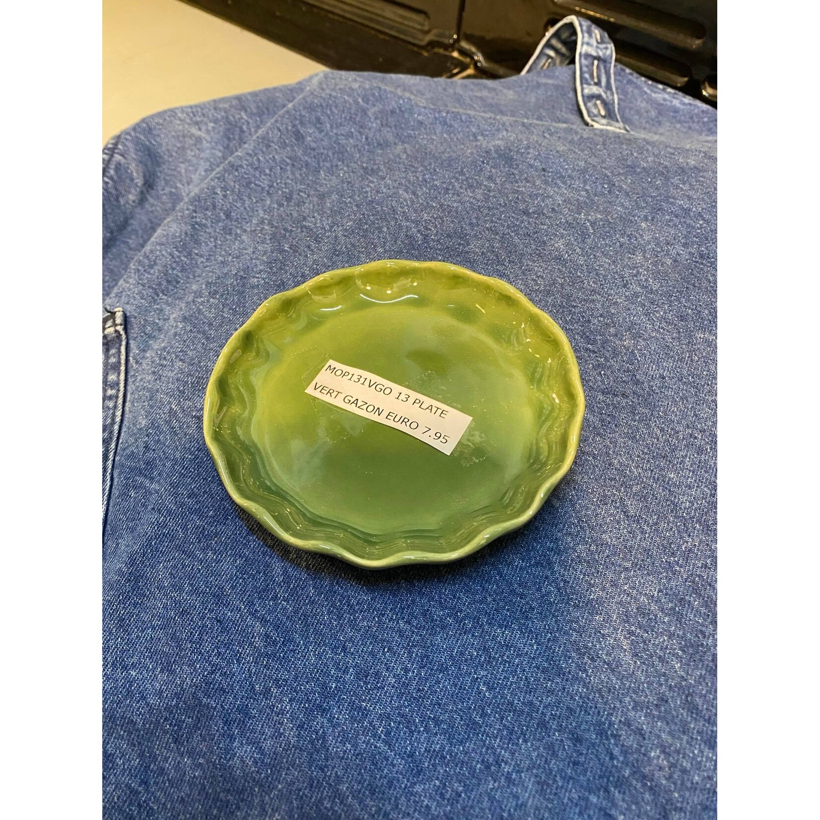 Gresnovo, handgemaakt keihard stoneware uit Portugal Plate bord 130 x 35 mm Gresnovo Moove bord 13 cm Vert Gazon mop131vgo