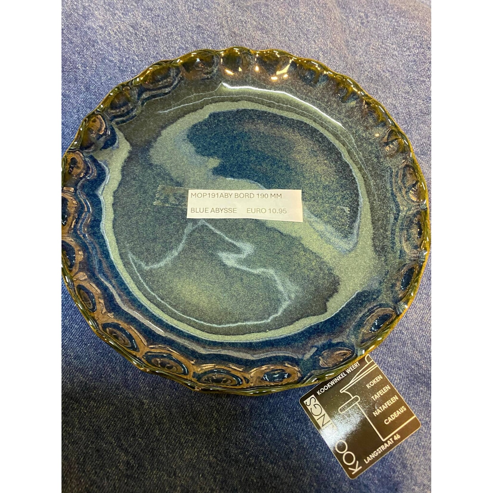 Gresnovo, handgemaakt keihard stoneware uit Portugal Plate bord 19 cm  Gresnovo Moove bord 19 cm Bleu Abysse Gresnovo Mop191aby