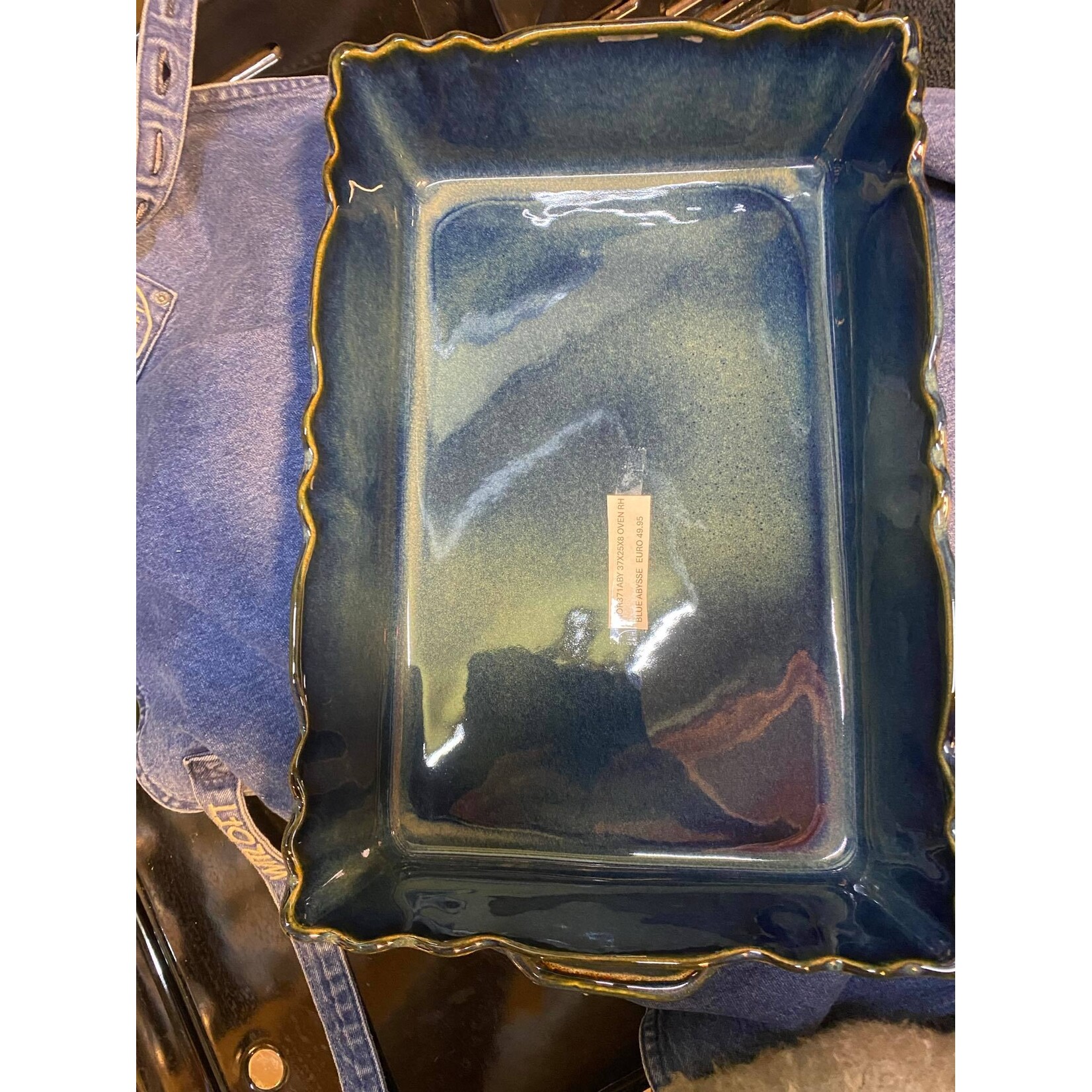 Gresnovo, handgemaakt keihard stoneware uit Portugal Ovenschaal rechthoek 37x25x8 cm Gresnovo Moove ovenschaal Bleu Abysse mor371aby