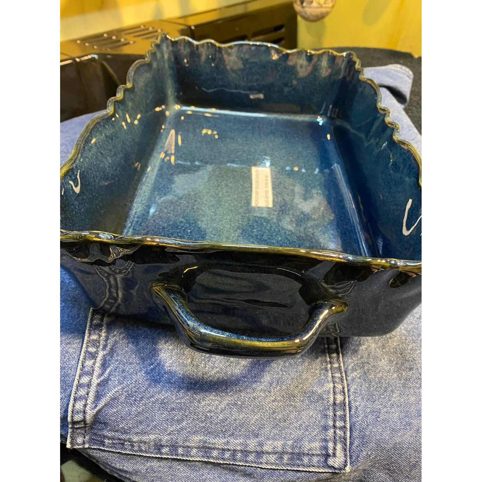 Gresnovo, handgemaakt keihard stoneware uit Portugal Ovenschaal rechthoek 32x25x8 cm Gresnovo Moove ovenschaal Bleu Abysse Mor321aby