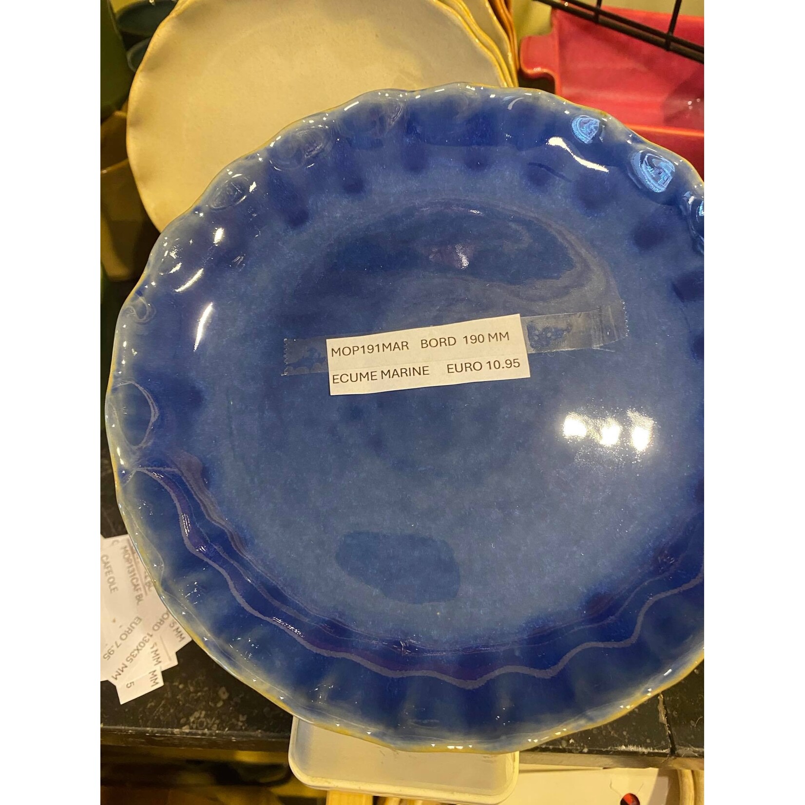 Gresnovo, handgemaakt keihard stoneware uit Portugal Plate bord 19 cm  Gresnovo Moove bord 19 cm Ecume Marine mop191mar