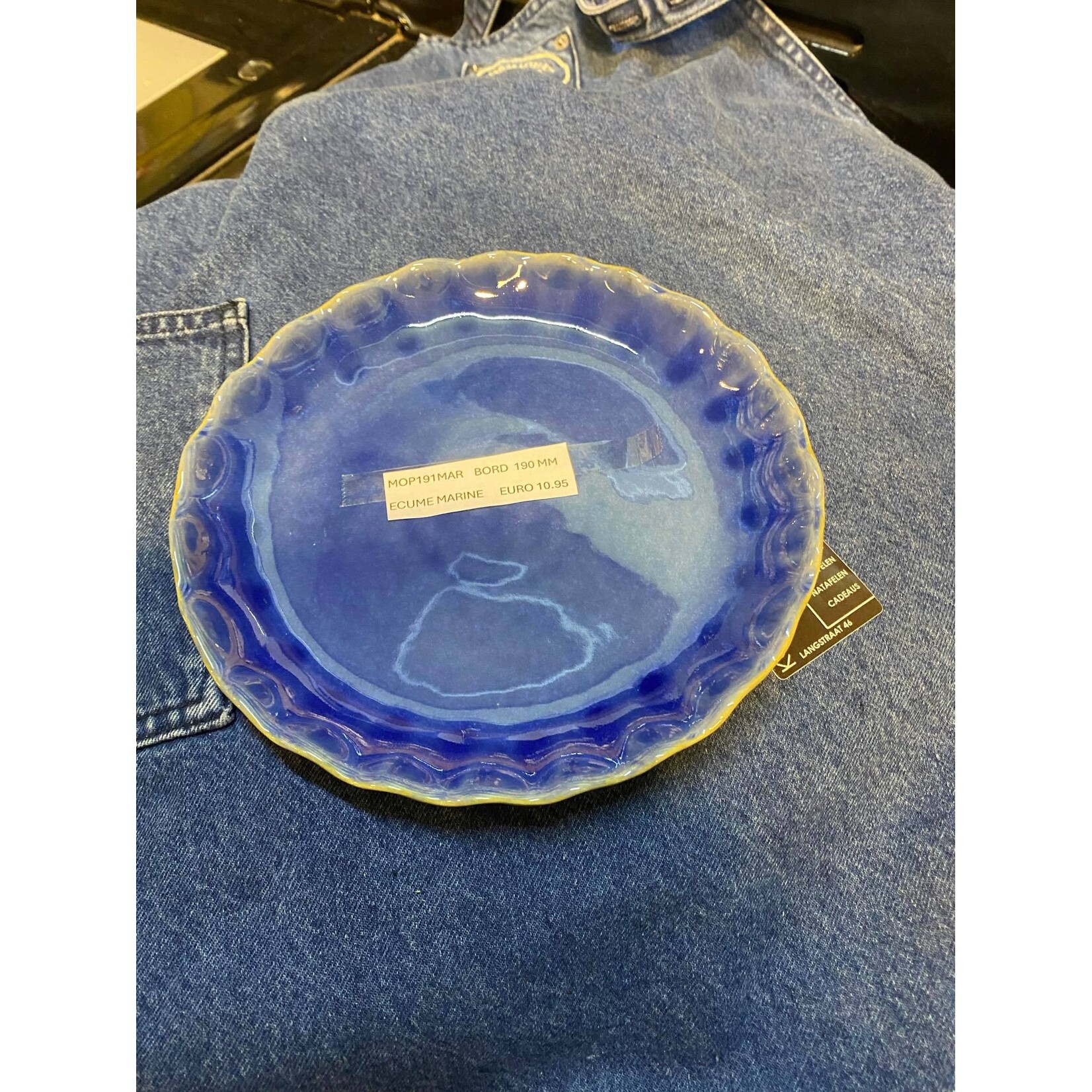 Gresnovo, handgemaakt keihard stoneware uit Portugal Plate bord 19 cm  Gresnovo Moove bord 19 cm Ecume Marine mop191mar