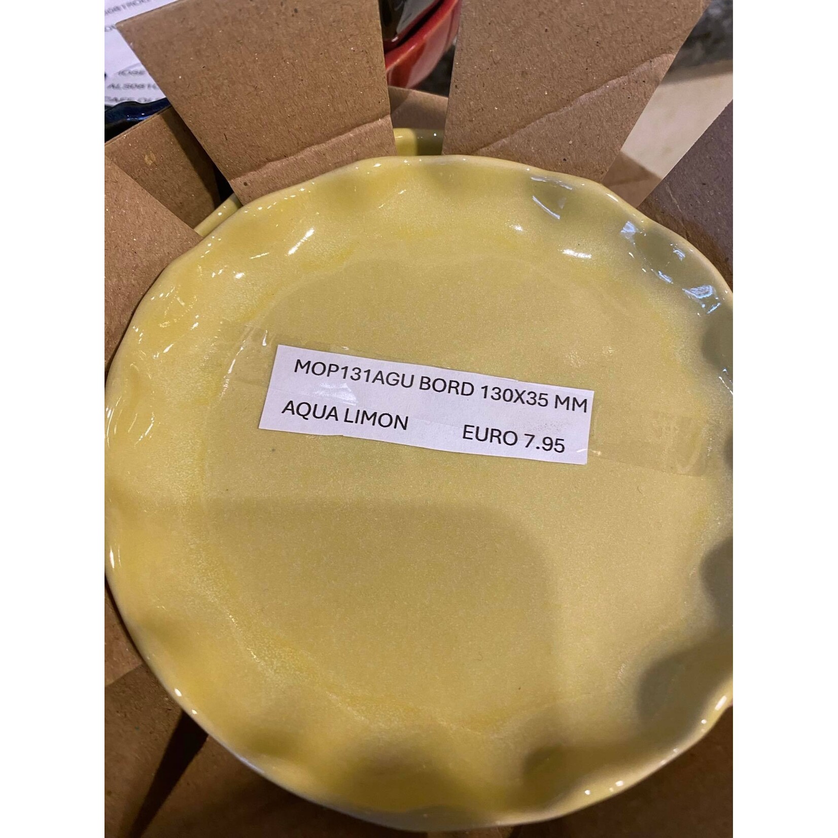 Gresnovo, handgemaakt keihard stoneware uit Portugal Plate bord 130 x 35 mm Gresnovo Moove bord 13 cm Aqua Limon mop131agu