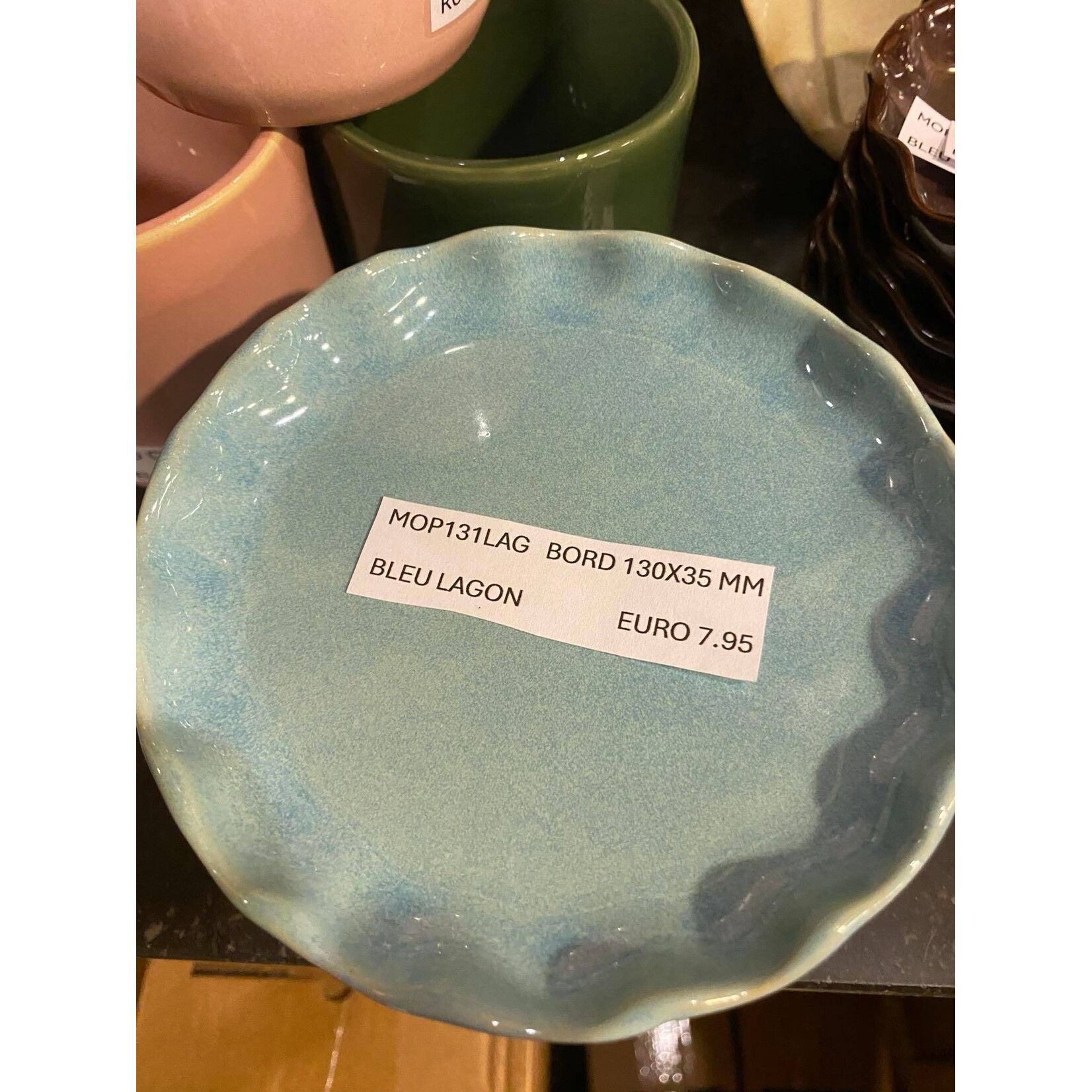 Gresnovo, handgemaakt keihard stoneware uit Portugal Plate bord 130 x 35 mm Gresnovo Moove bord 13 cm Bleu Lagon mop131lag