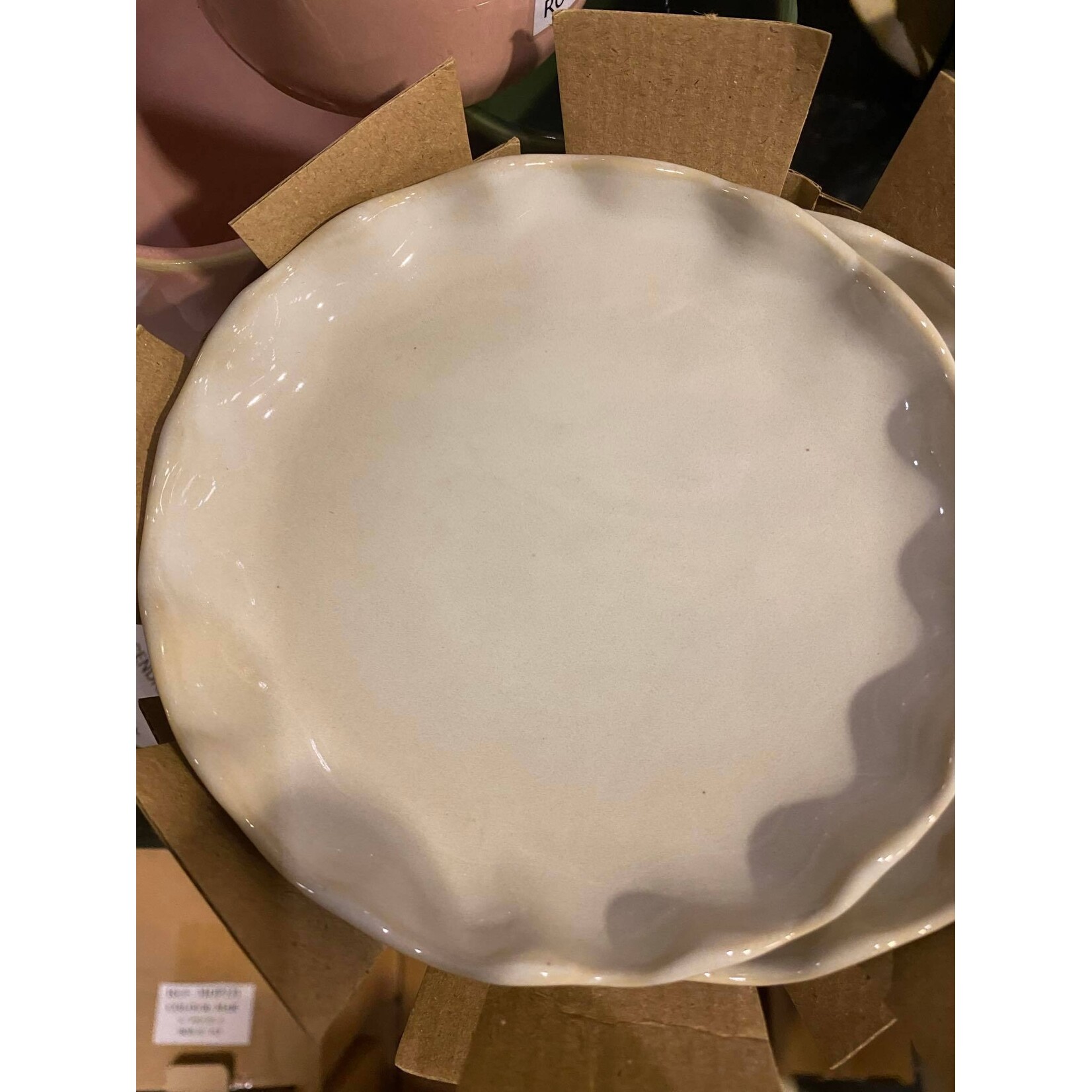 Gresnovo, handgemaakt keihard stoneware uit Portugal Plate bord 130 x 35 mm Gresnovo Moove bord 13 cm Blanc Banquise mop131ban