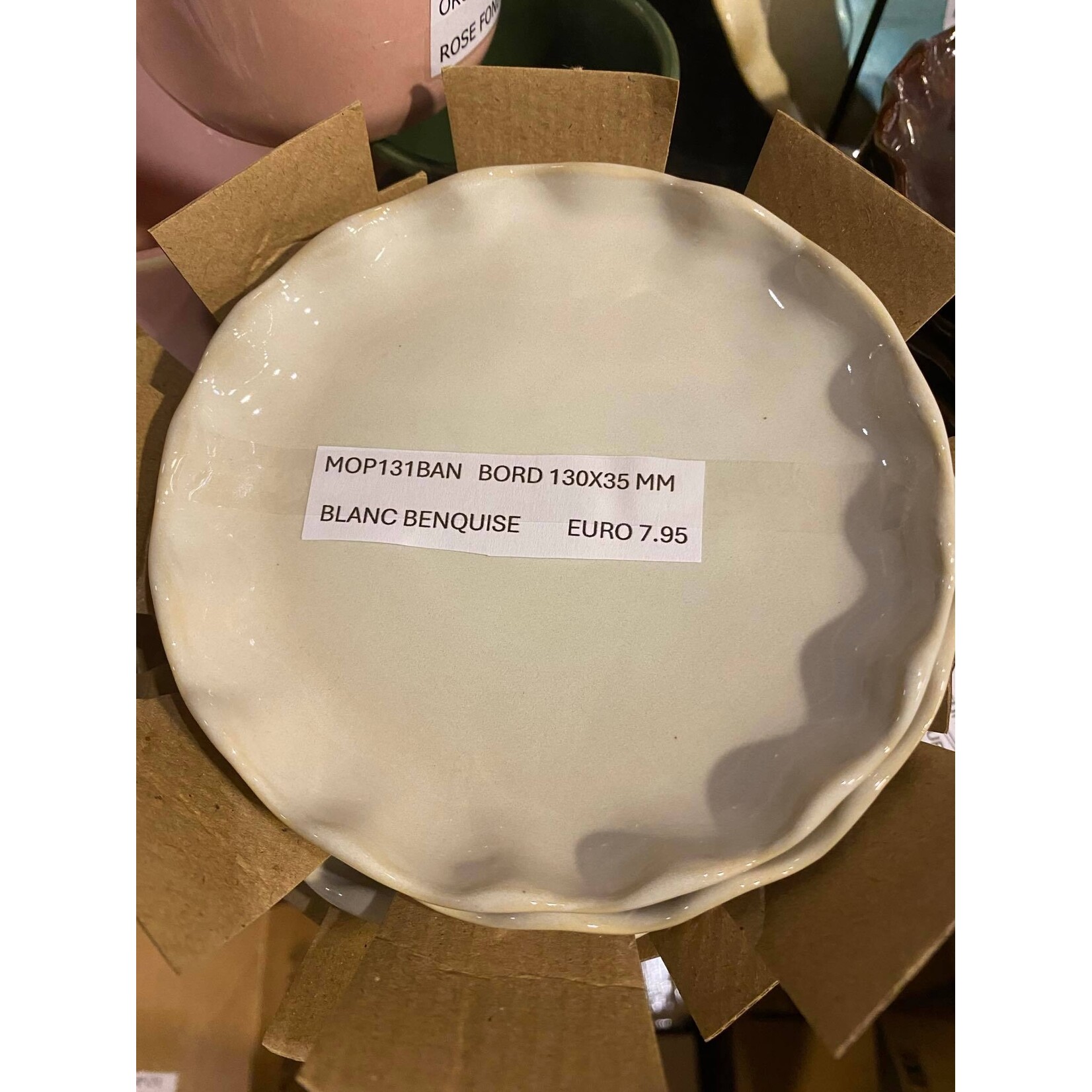 Gresnovo, handgemaakt keihard stoneware uit Portugal Plate bord 130 x 35 mm Gresnovo Moove bord 13 cm Blanc Banquise mop131ban