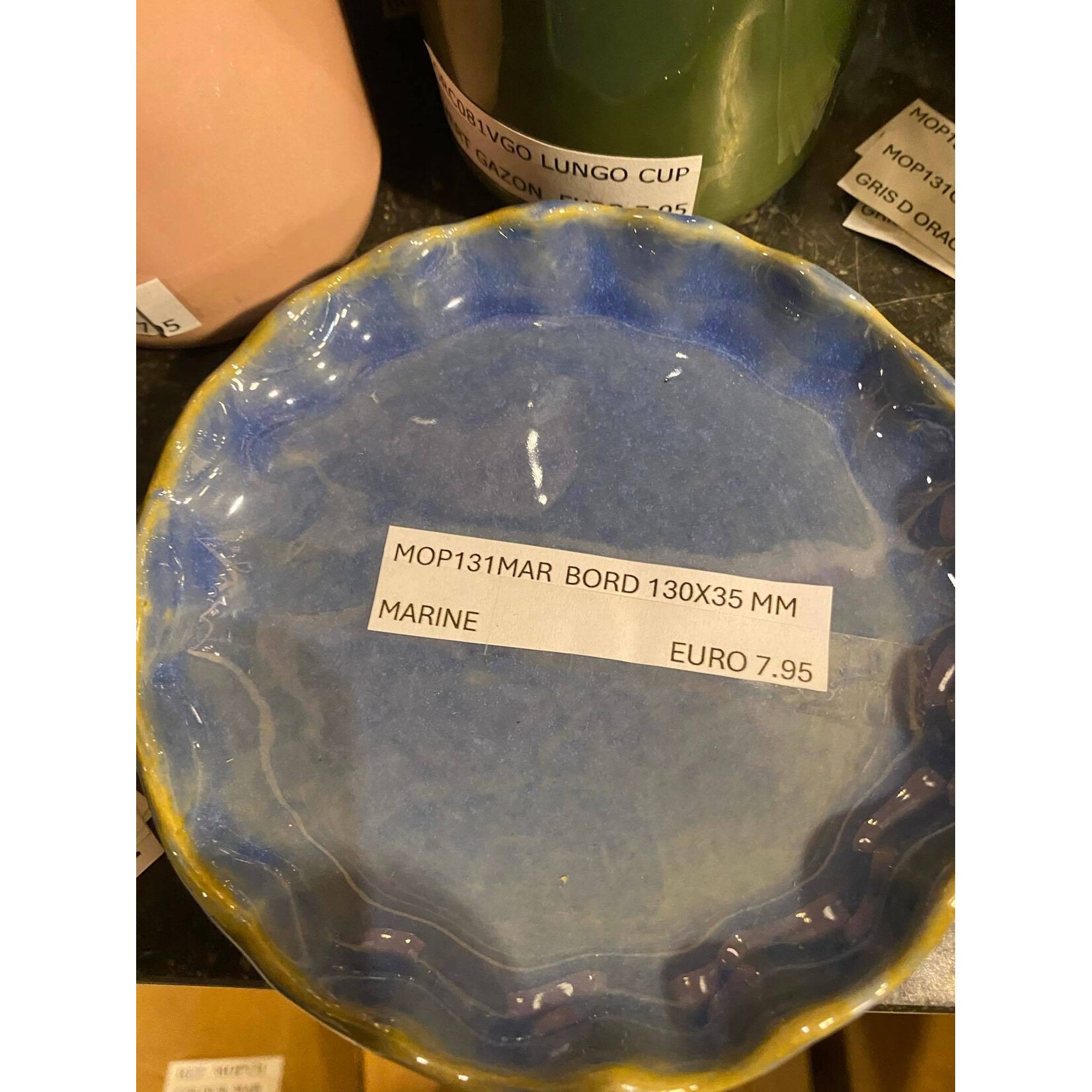 Gresnovo, handgemaakt keihard stoneware uit Portugal Plate bord 130 x 35 mm Gresnovo Moove bord 13 cm Marine mop131mar