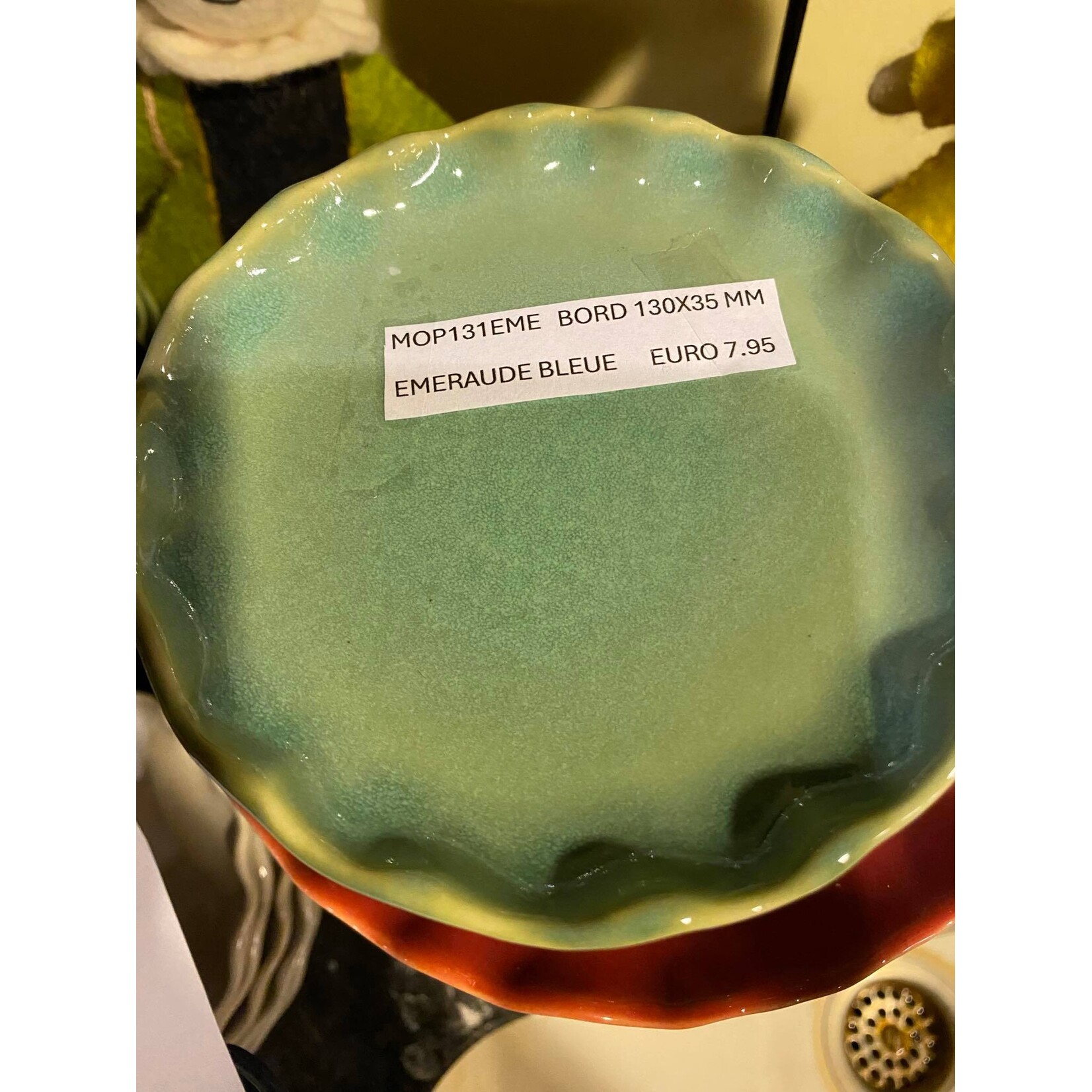 Gresnovo, handgemaakt keihard stoneware uit Portugal Plate bord 130 x 35 mm Gresnovo Moove bord 13 cm Emeraude Bleue mop131eme