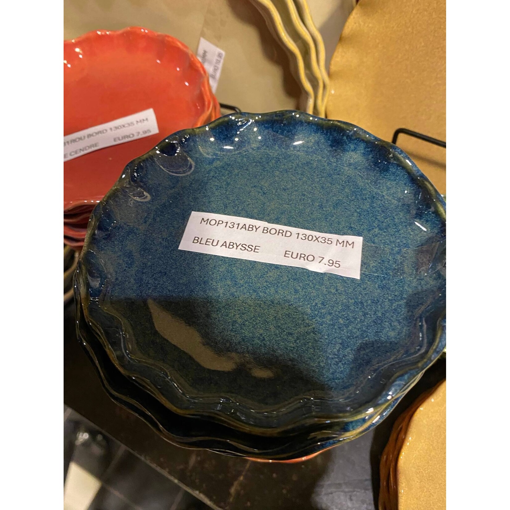 Gresnovo, handgemaakt keihard stoneware uit Portugal Plate bord 130 x 35 mm Gresnovo Moove bord 13 cm Bleu Abysse mop131aby