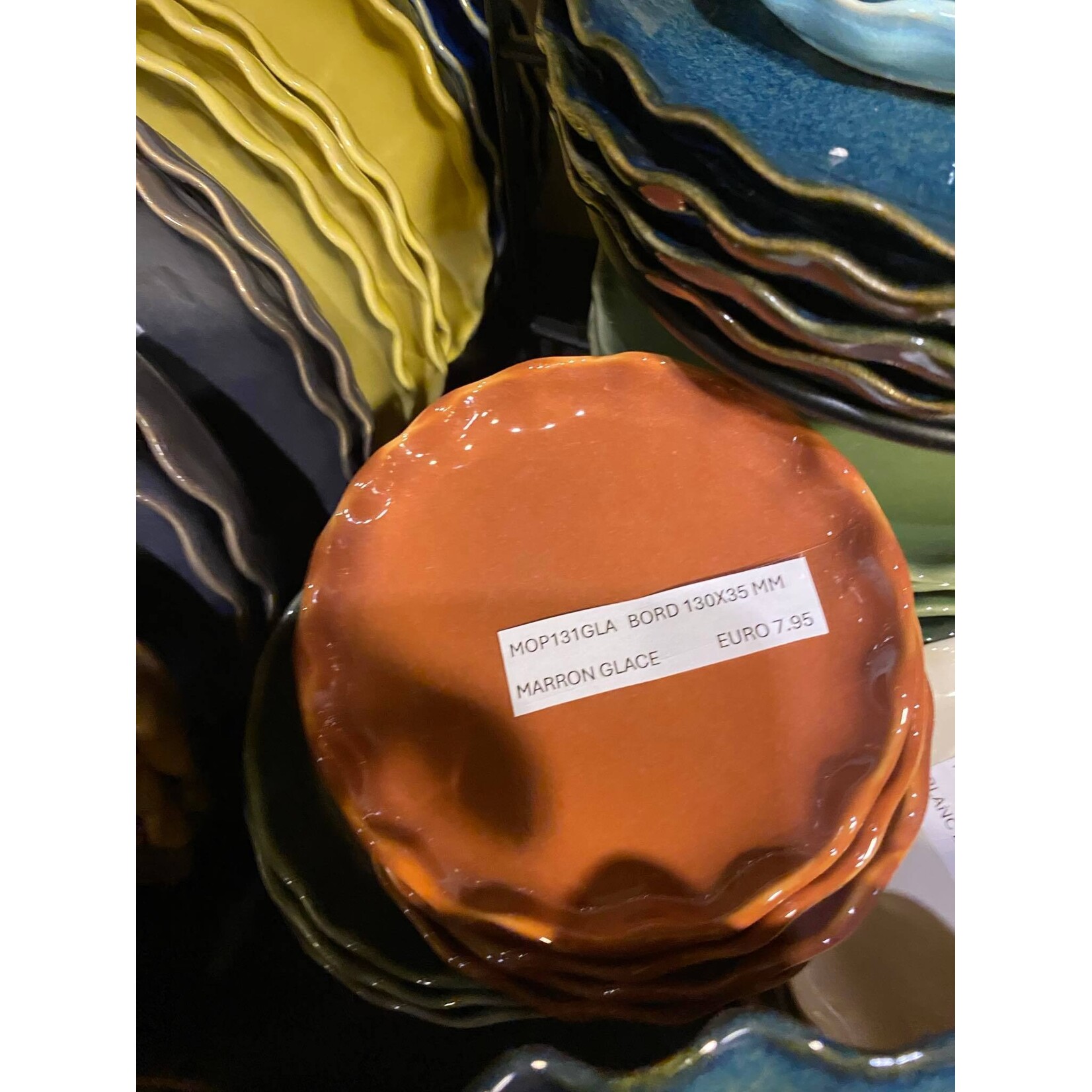 Gresnovo, handgemaakt keihard stoneware uit Portugal Plate bord 130 x 35 mm Gresnovo Moove bord 13 cm Marron Glace mop131gla