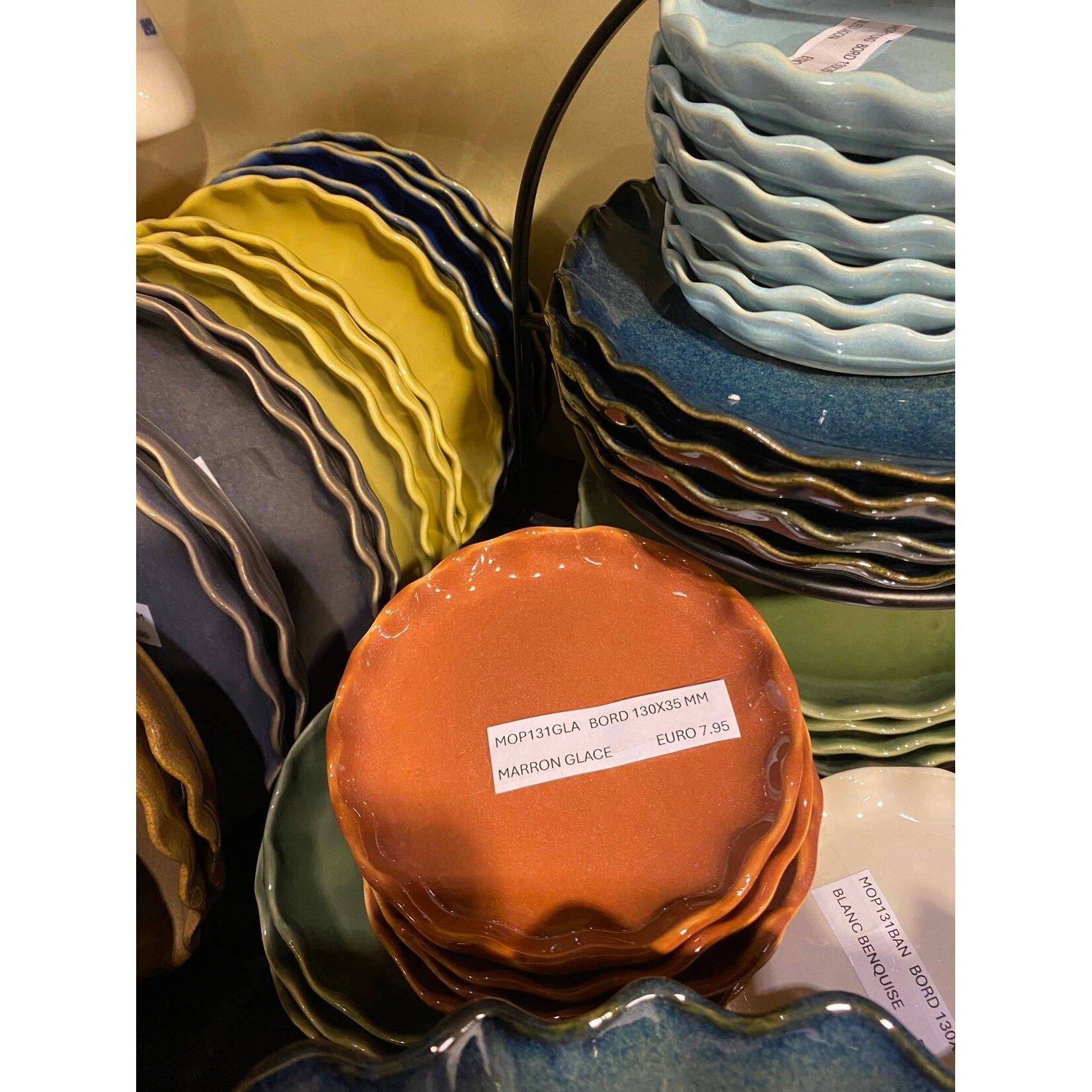 Gresnovo, handgemaakt keihard stoneware uit Portugal Plate bord 130 x 35 mm Gresnovo Moove bord 13 cm Marron Glace mop131gla