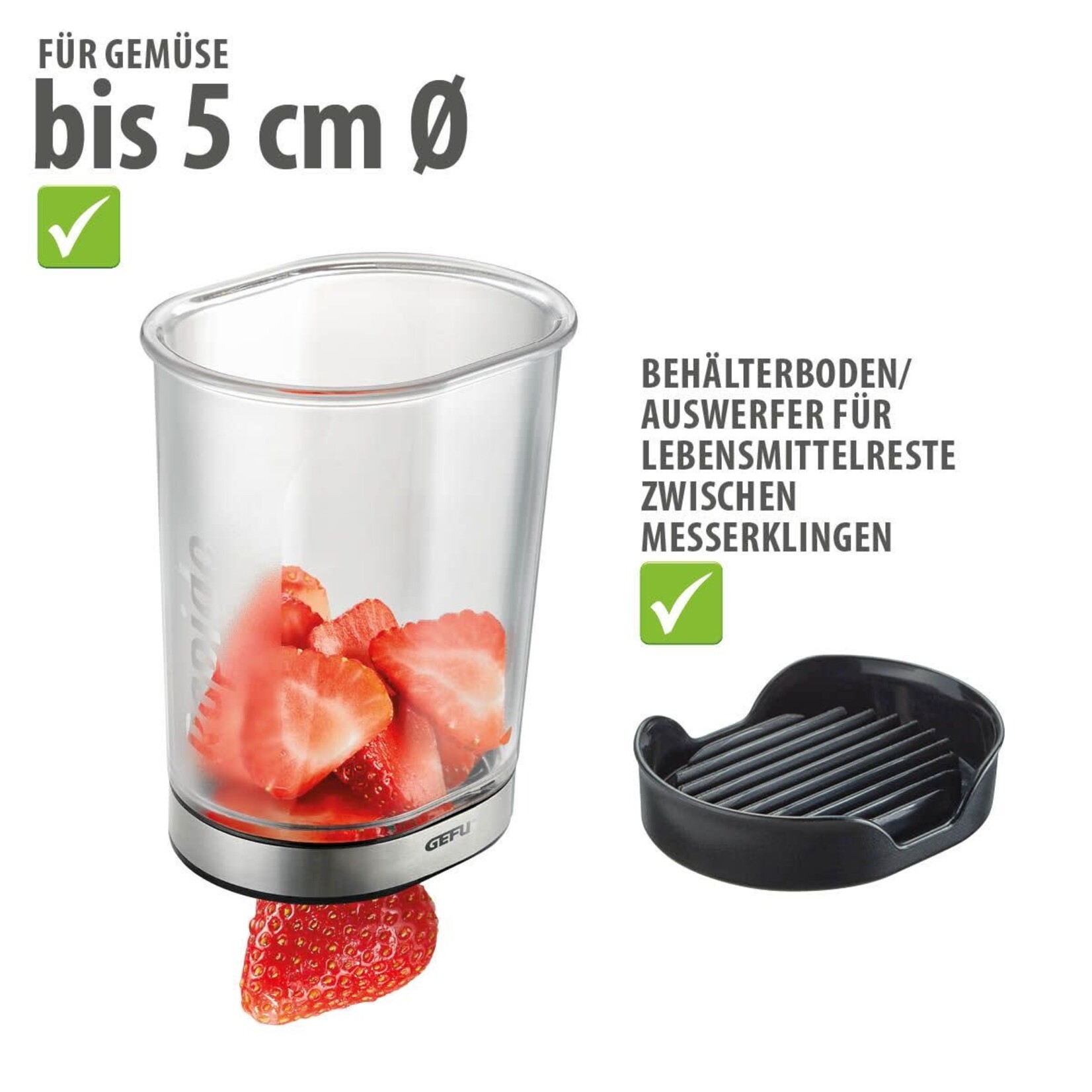 Gefu Gefu Rapido 4 mm snijder voor gelijkmatig gesneden champignons, kiwi, aardbei enz Gefu 13422