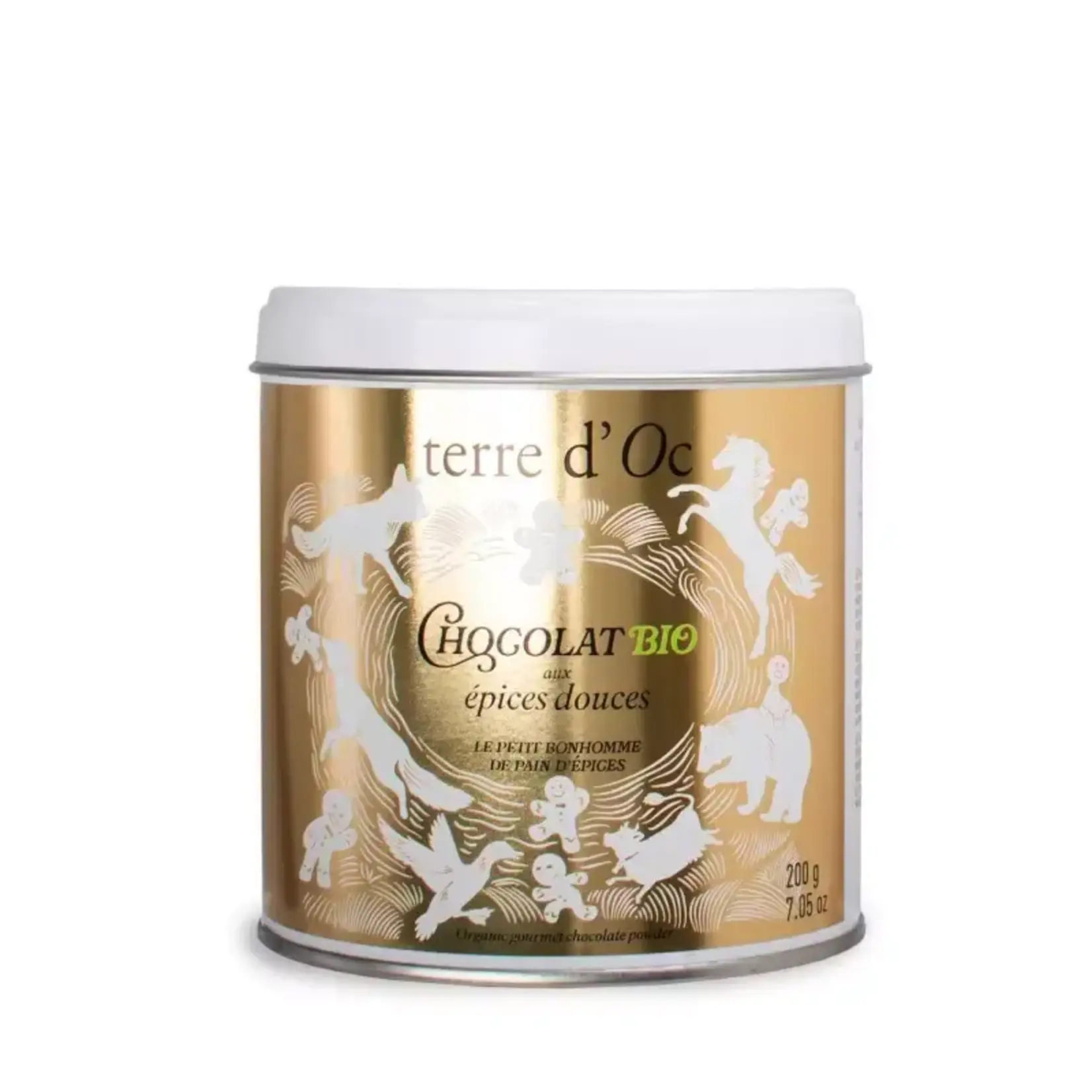 Terre D'oc Terre d'Oc Chocolat Poudre Epices Douces 200 gram Terre d'Oc blik cacaopoeder gekruid