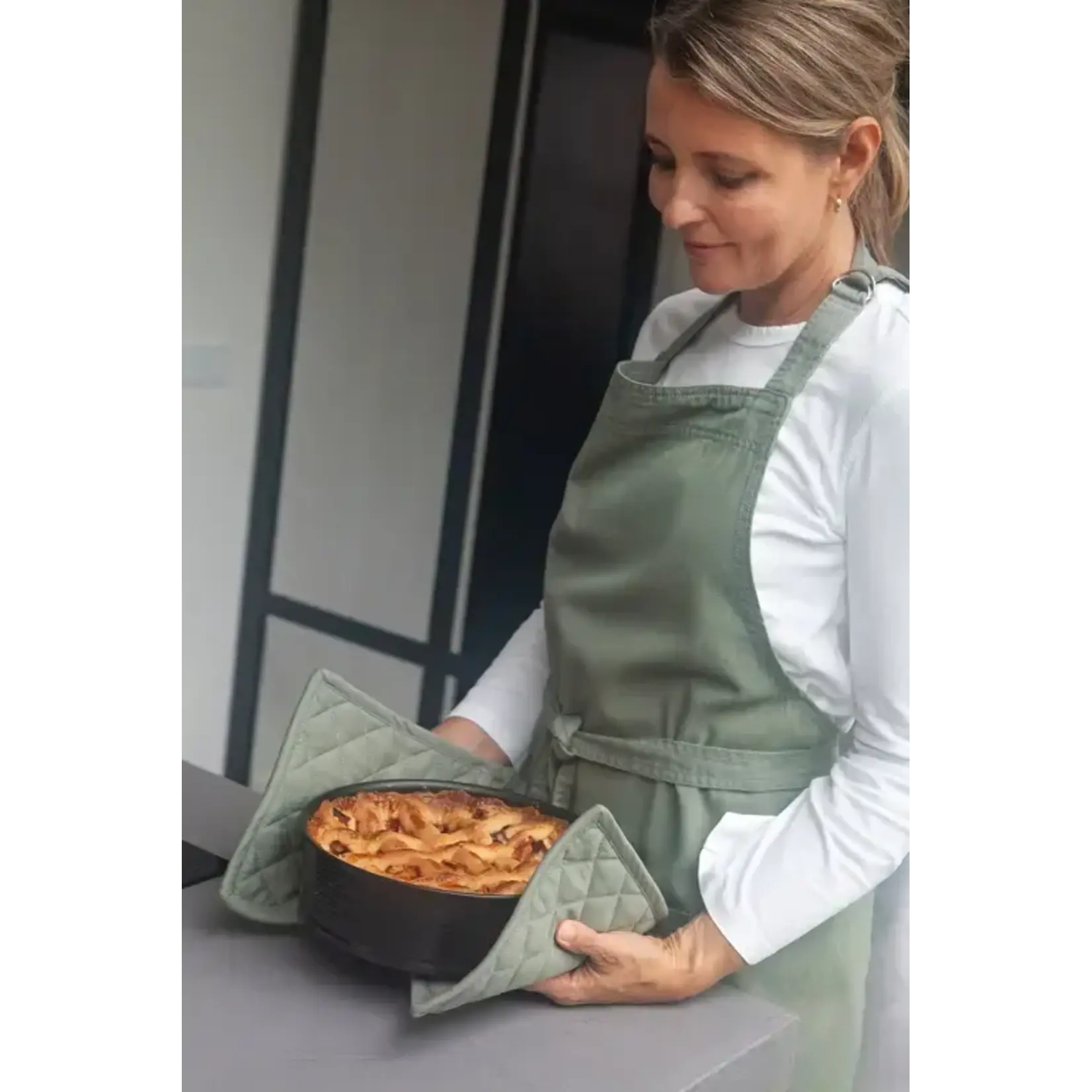 Diverse Merken legergroen Walra keukenschort Cook With Happiness Schort Walra 1220094